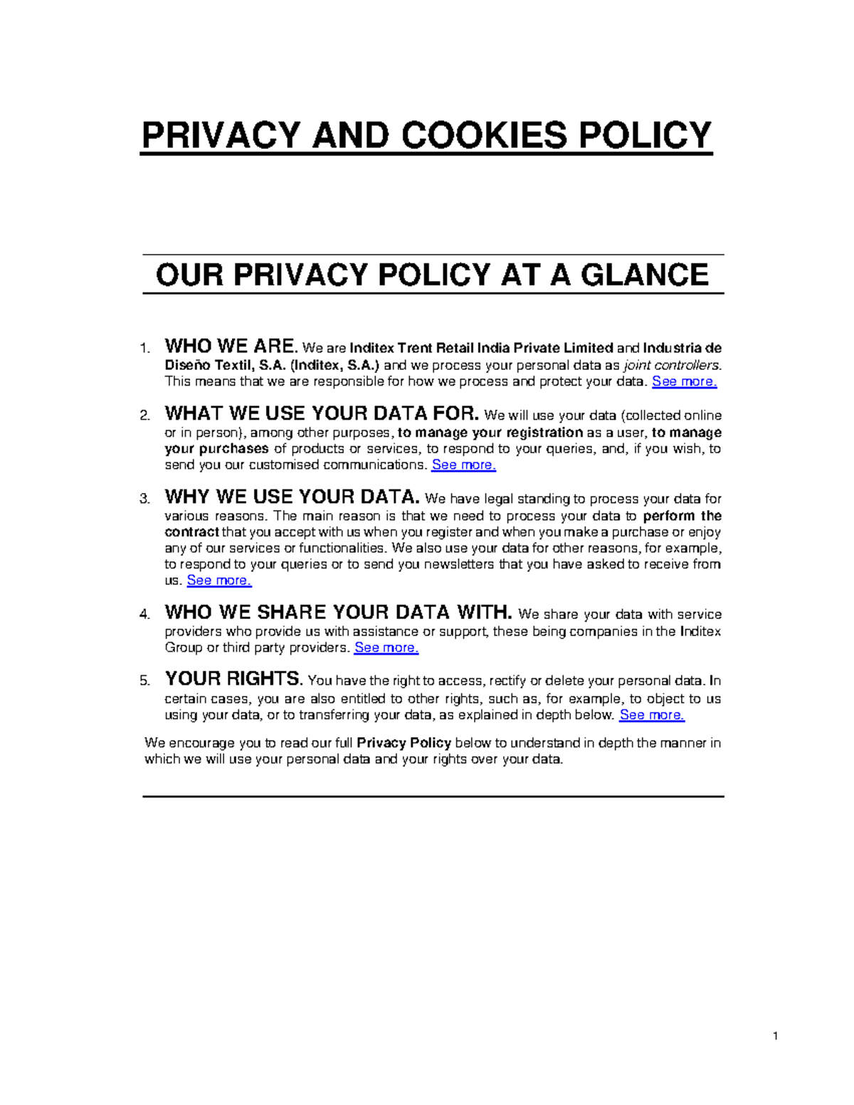 Notes for assignment - PRIVACY AND COOKIES POLICY OUR PRIVACY POLICY AT ...