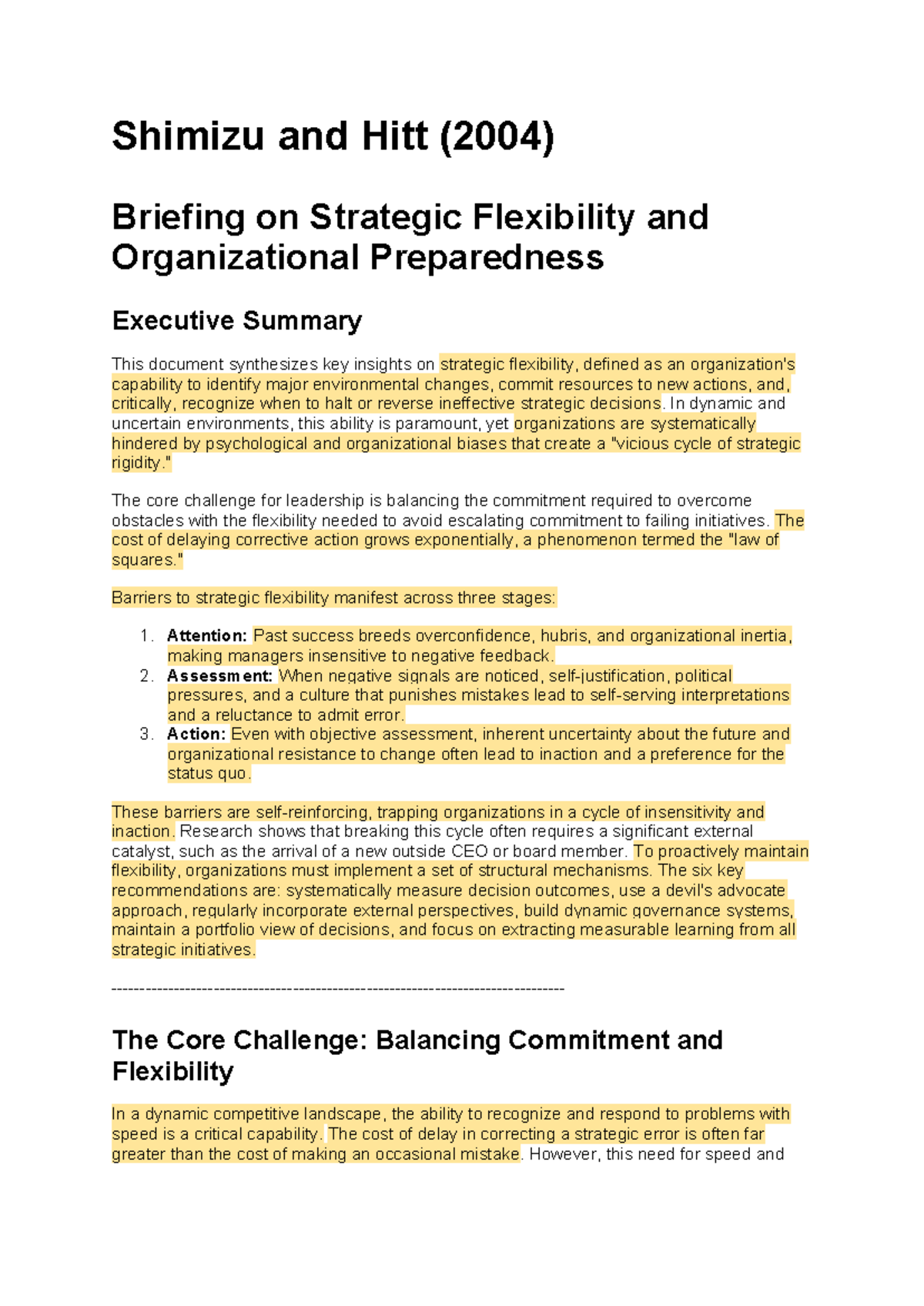 Strategic Flexibility & Organizational Preparedness: Insights from ...