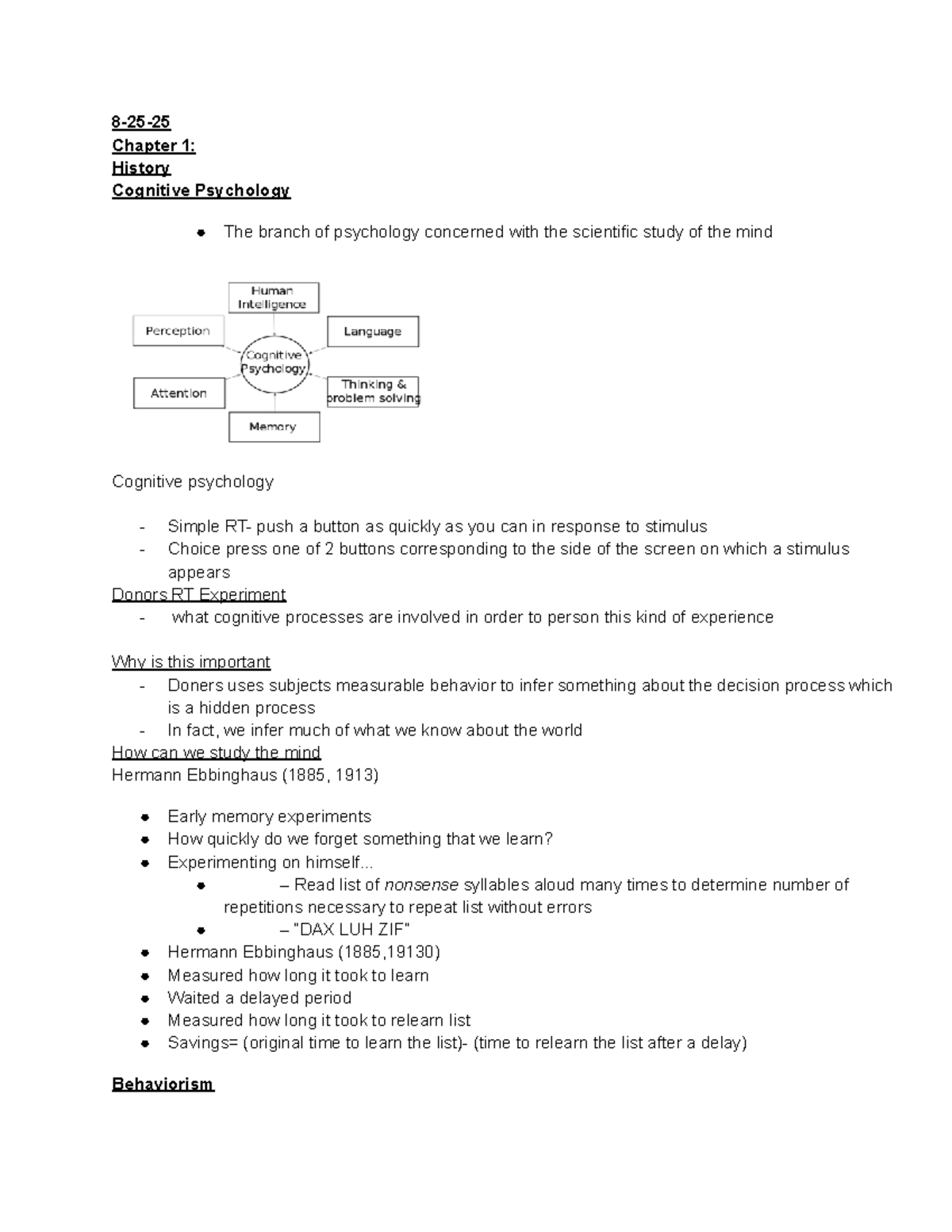 Cognitive Psychology (PSY 101): Key Concepts and Theories Overview ...