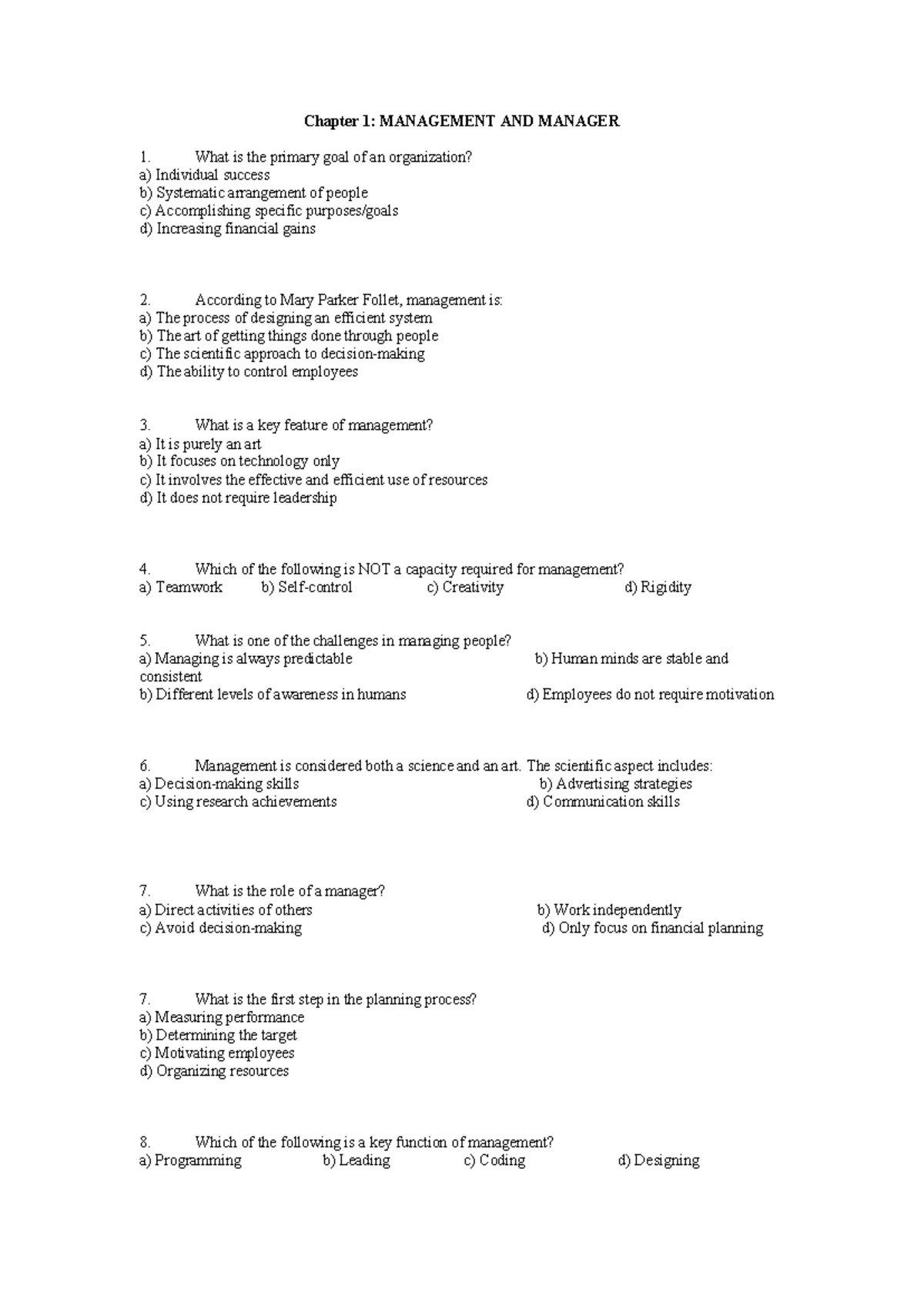 CHAPTER 6: ORGANIZING - Key Concepts and Applications in Management ...