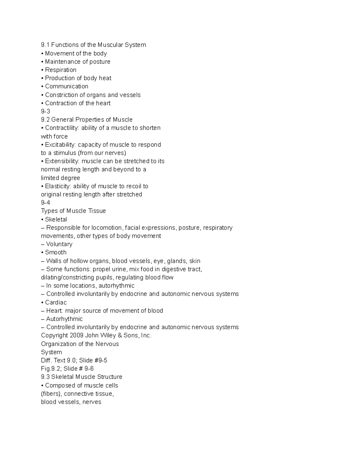 Skeletal Muscle Tissue and Its Functions - Chapter 9 Notes - Studocu