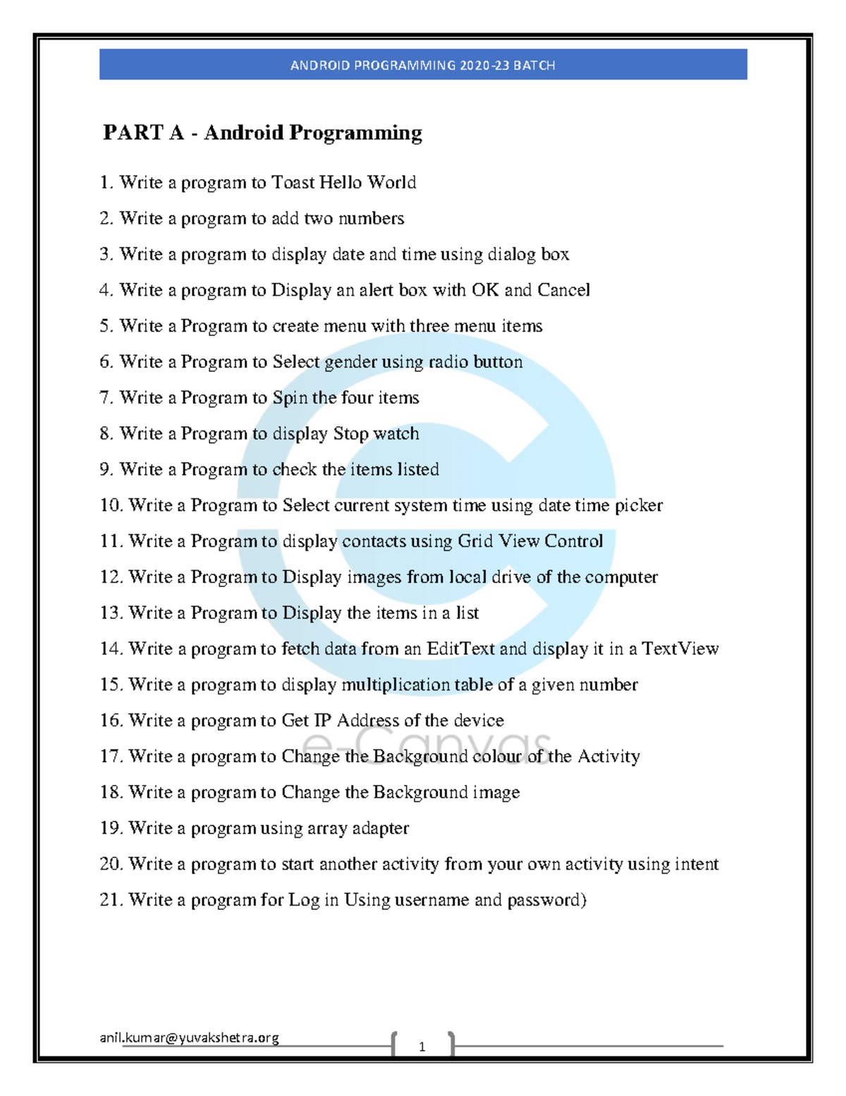Android Lab Programs 2022-232 - anil@yuvakshetra PART A - Android ...