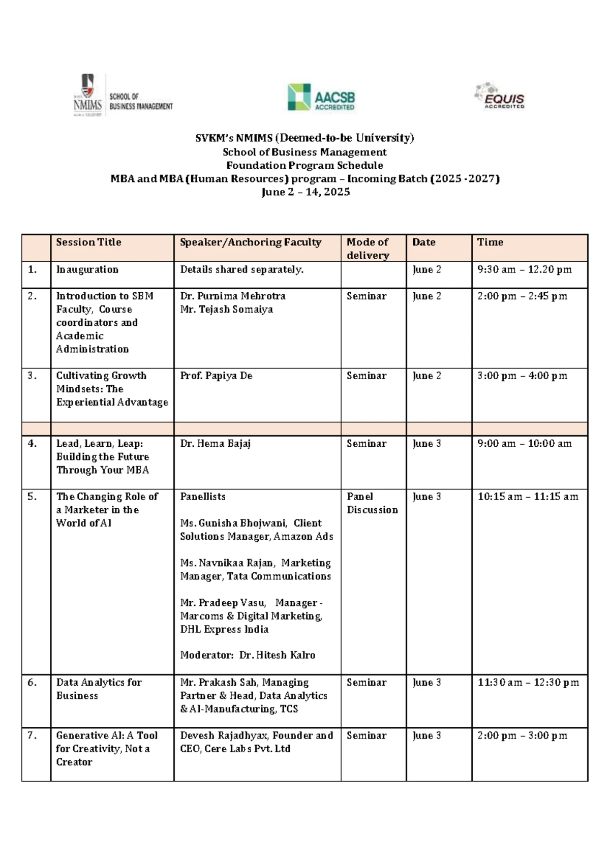 MBA Inauguration Program for HR & Pharmaceutical Management 2025 - Studocu