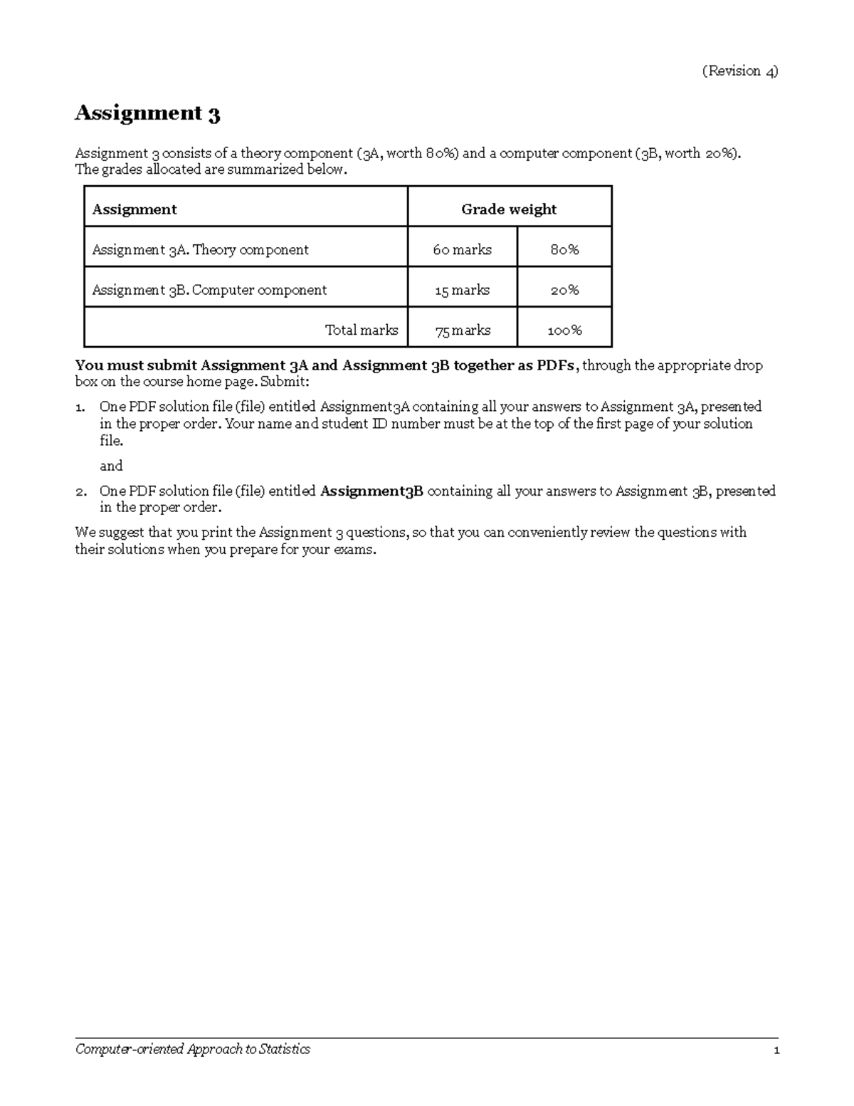 Approach to Statistics 1 (Revision 4) - Assignment 3 Summary - Studocu