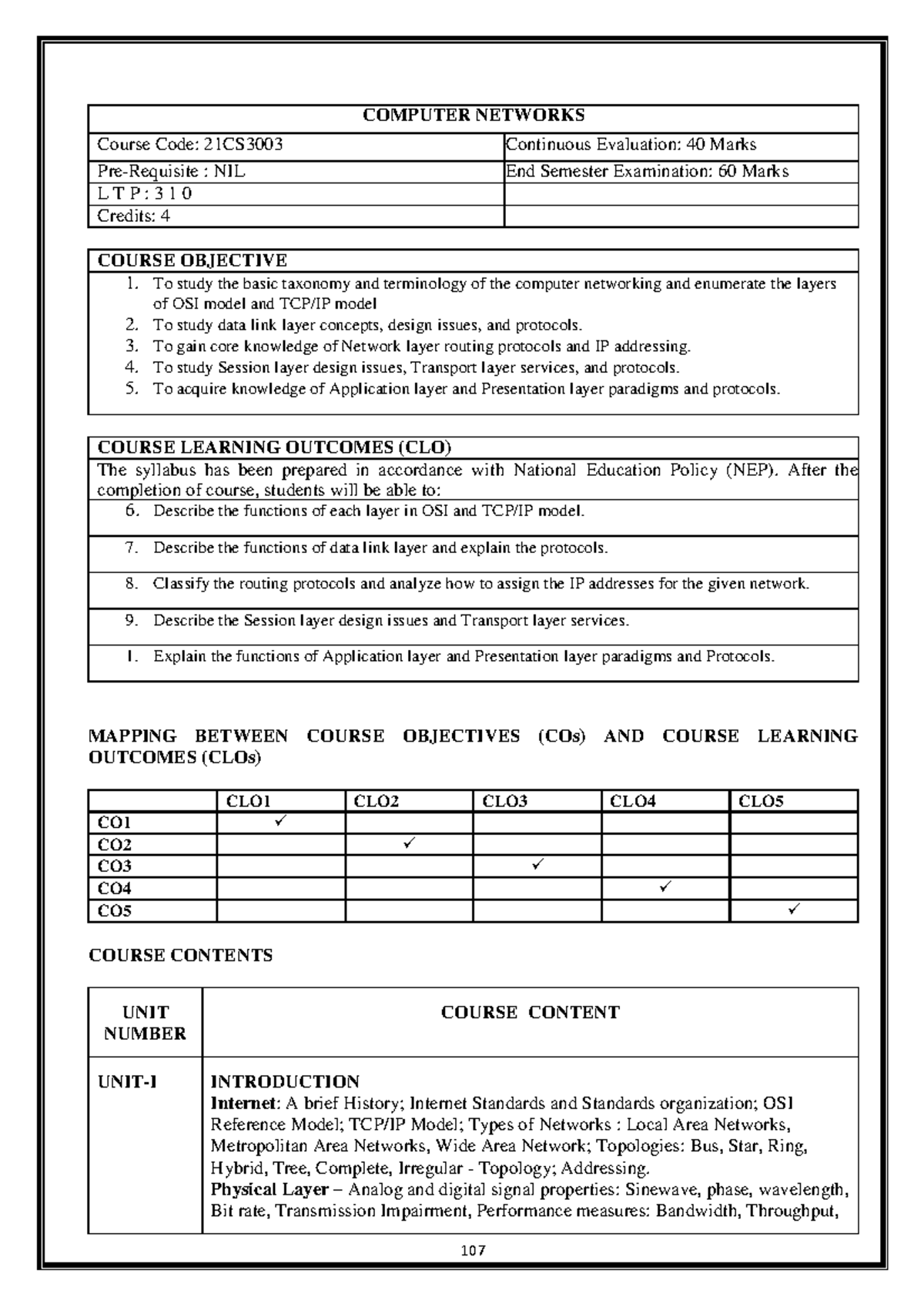 COMPUTER NETWORKS Course Code: 21CS3003 - Comprehensive Study Guide ...