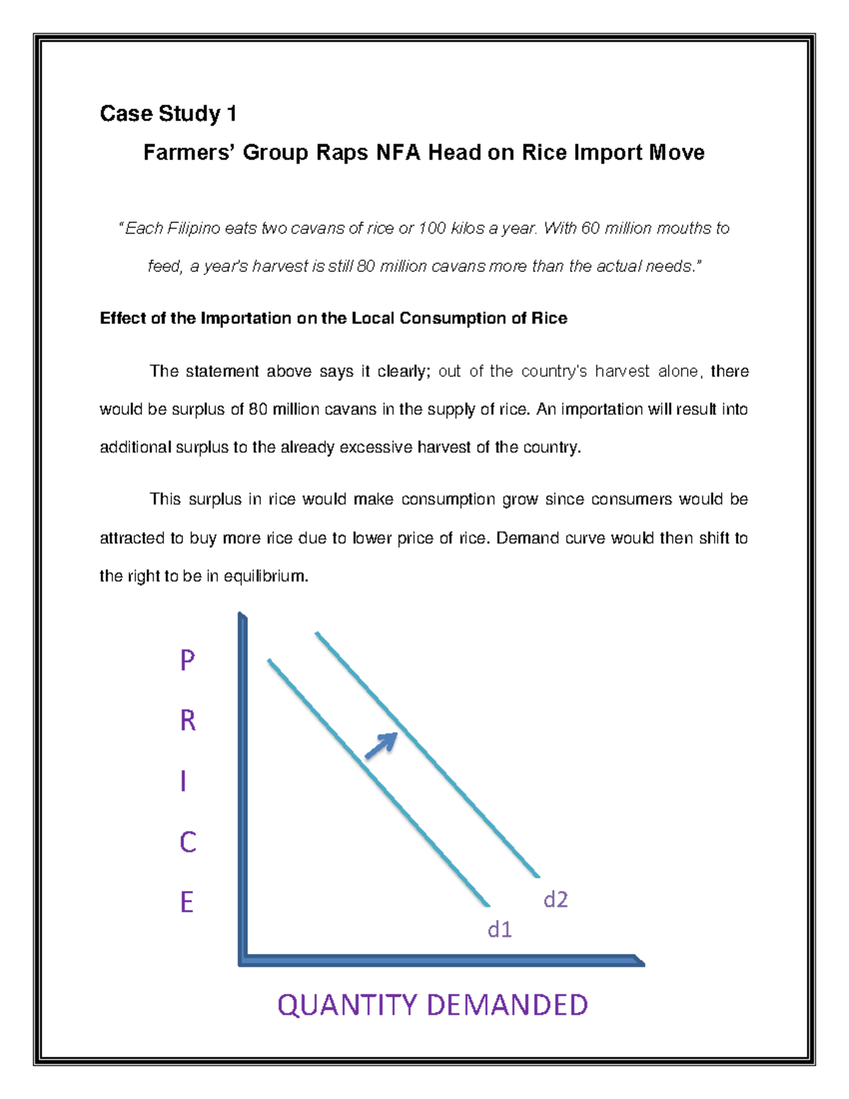 Case Study: Impact of Rice Importation on Local Economy (ECO 101) - Studocu