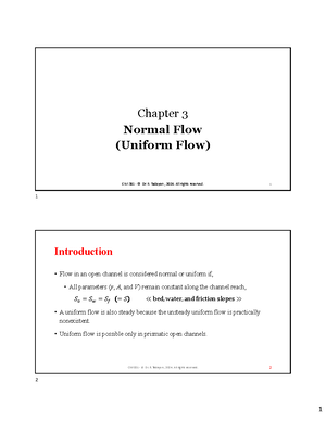 Chapter 5 design of open channels for uniform flow CIVI 381 notes - Studocu