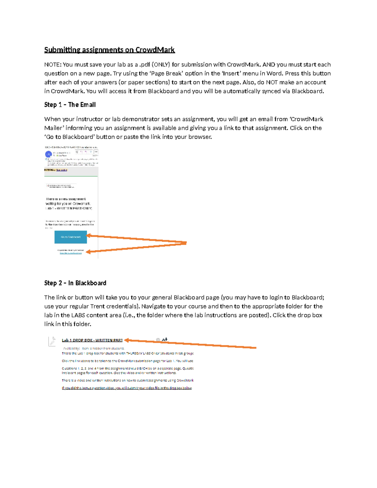 CrowdMark Assignment Submission Guide for 2024-25 - Studocu