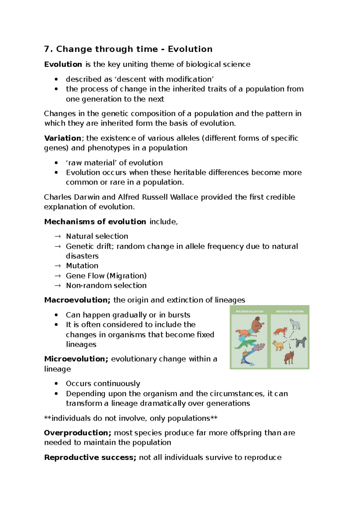 Lecture 7: Change Through Time in Evolution and Adaptation - Studocu