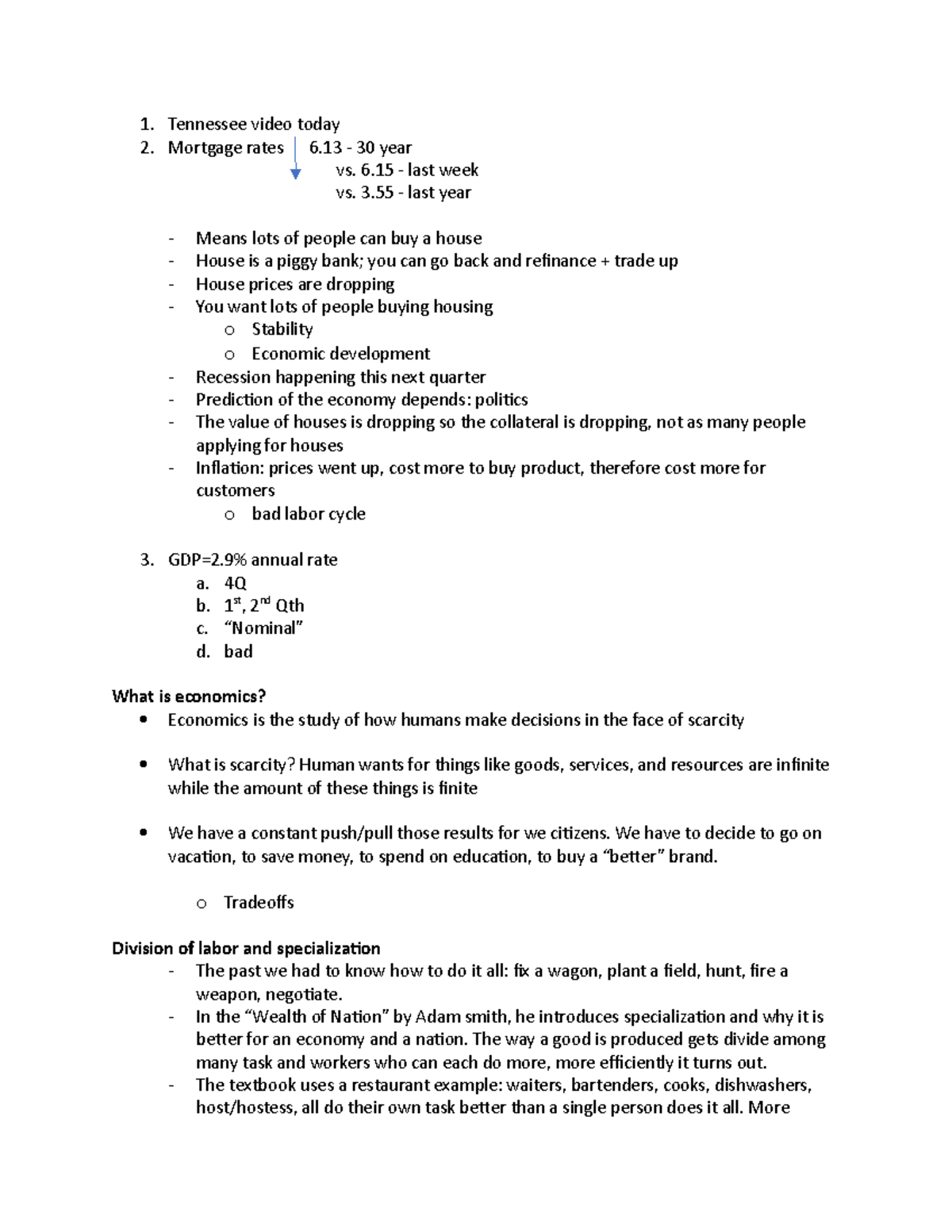 Day 1 Notes - EC112: Understanding Economics and Market Dynamics - Studocu