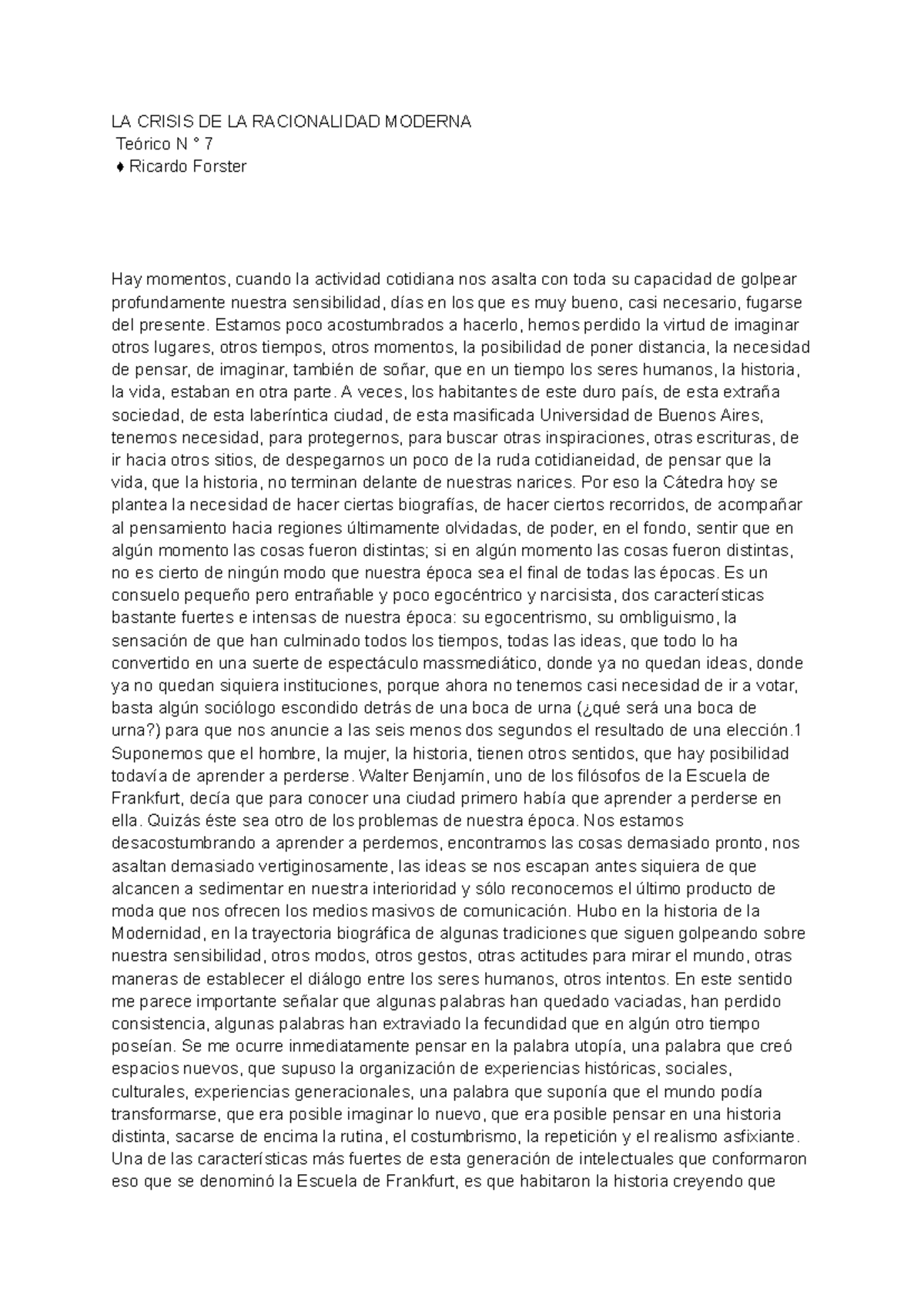 LA Crisis DE LA Racionalidad Moderna - LA CRISIS DE LA RACIONALIDAD ...