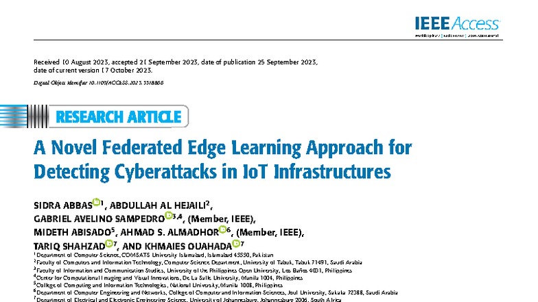 A Novel Federated Learning Method for IoT Cyberattack Detection - Studocu