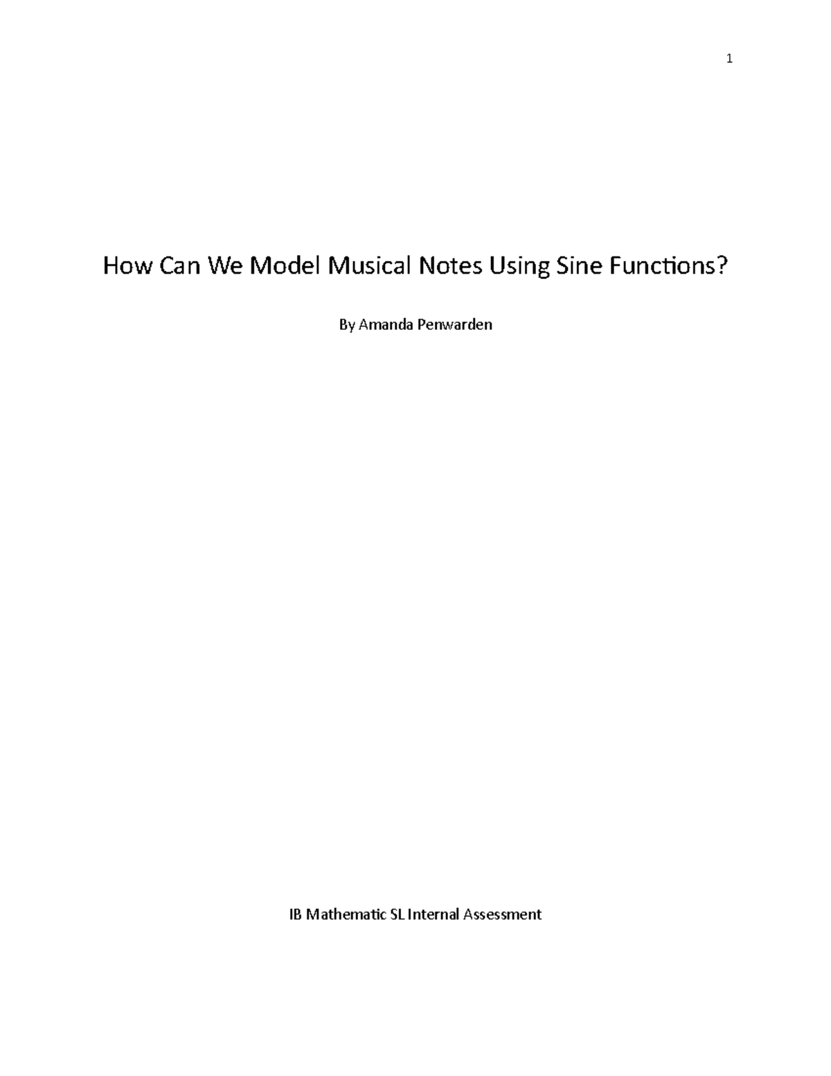 Math IA - Exploring Sine Functions in Musical Notes Modeling - Studocu