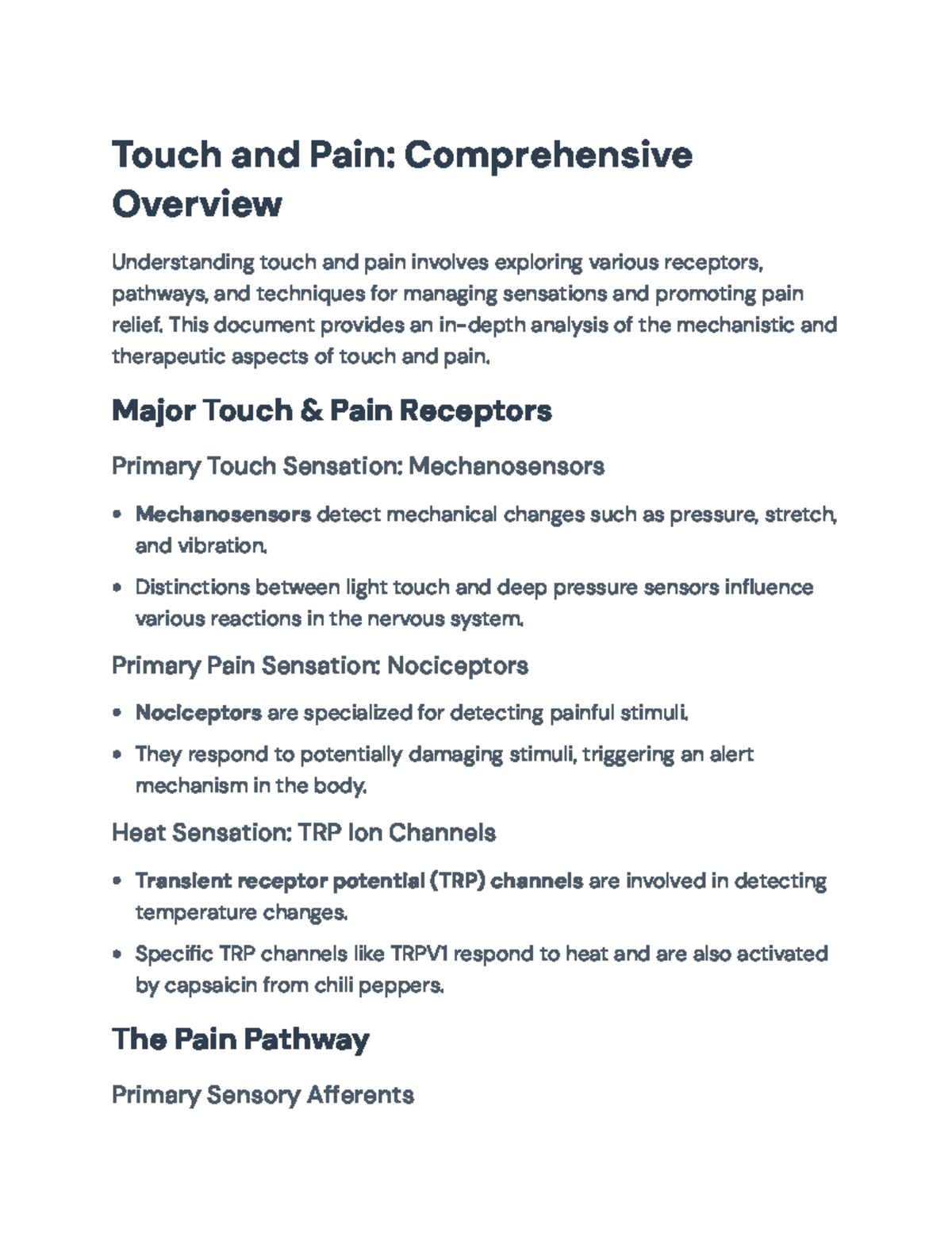 Understanding Touch and Pain: Mechanisms and Relief Strategies - Touch ...