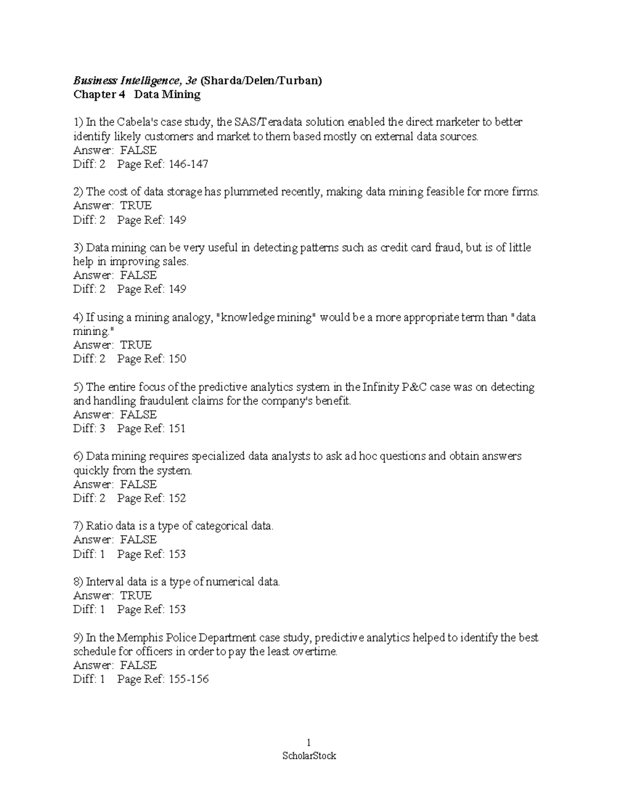 Chapter 4 Data Mining Practice Answers from Business Intelligence 3e ...