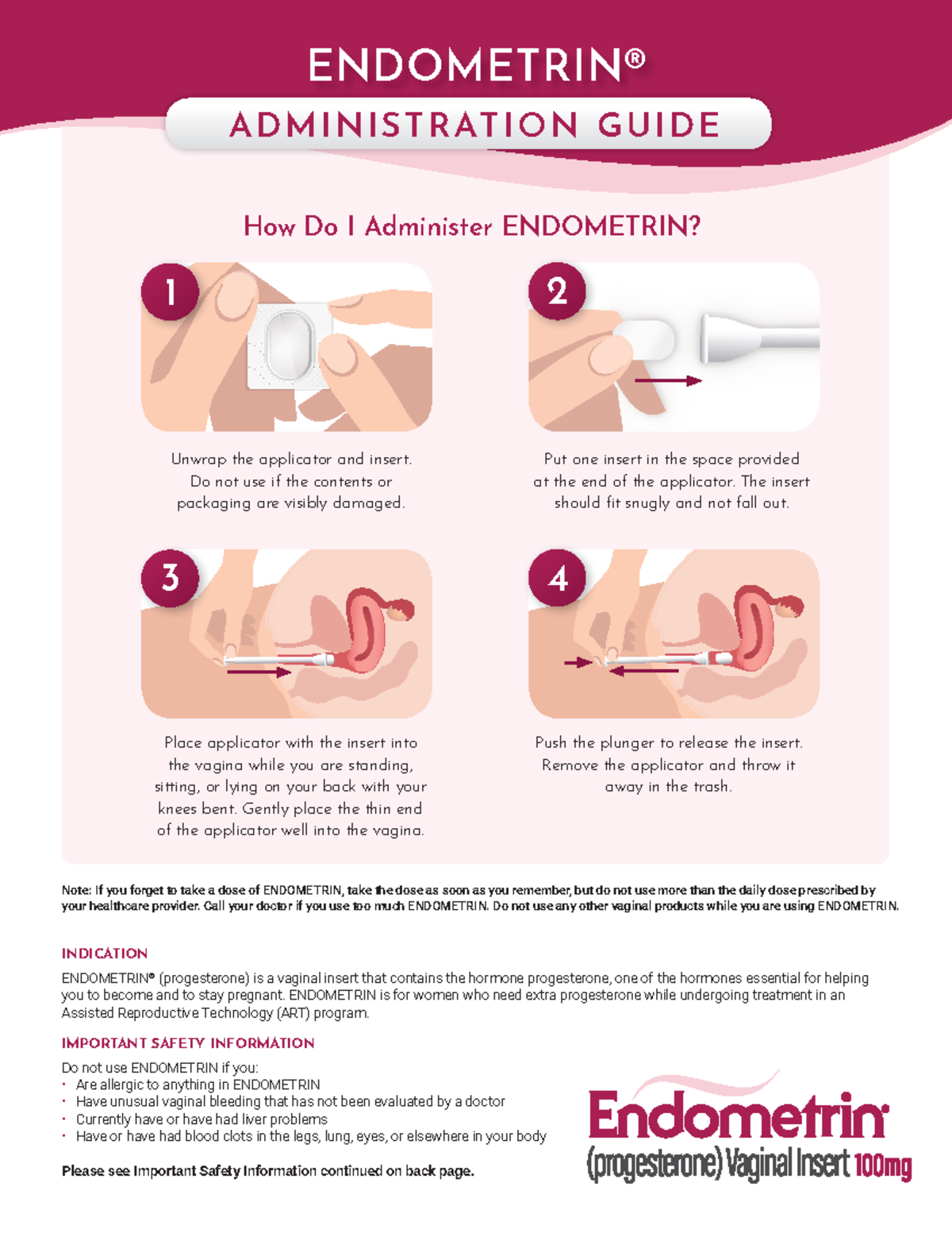 ENDOMETRIN Administration Instructions for Assisted Reproductive ...