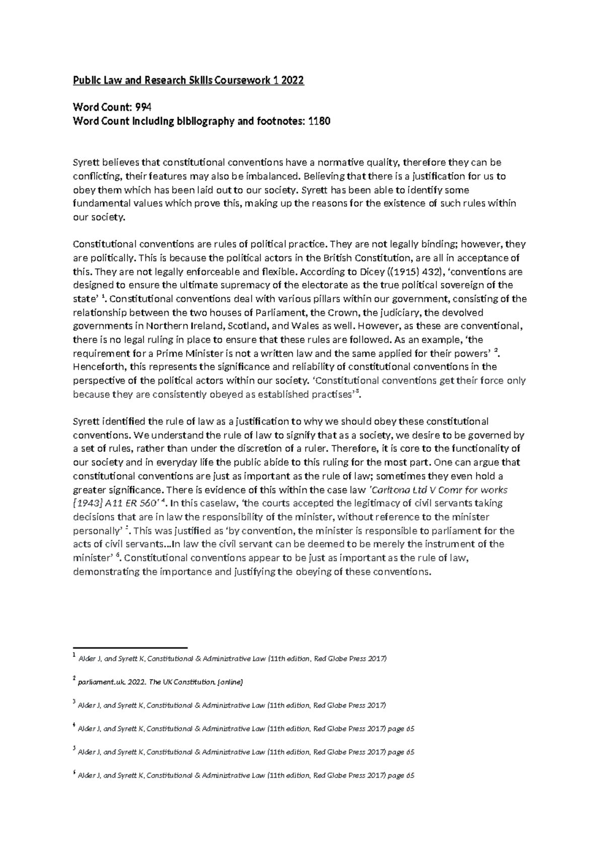 Public Law Coursework 1 - Public Law and Research Skills Coursework 1 ...