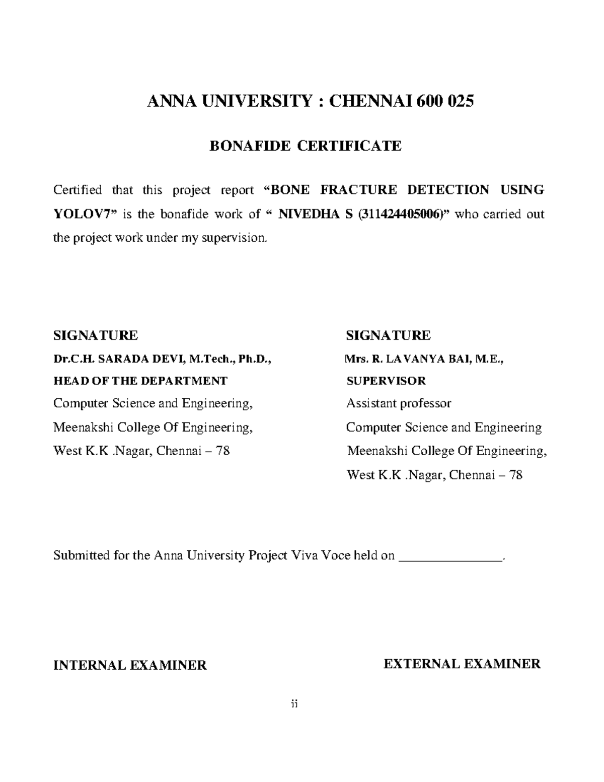 Fracture Detection Project Report - Anna University (UG Thesis) - Document Preview