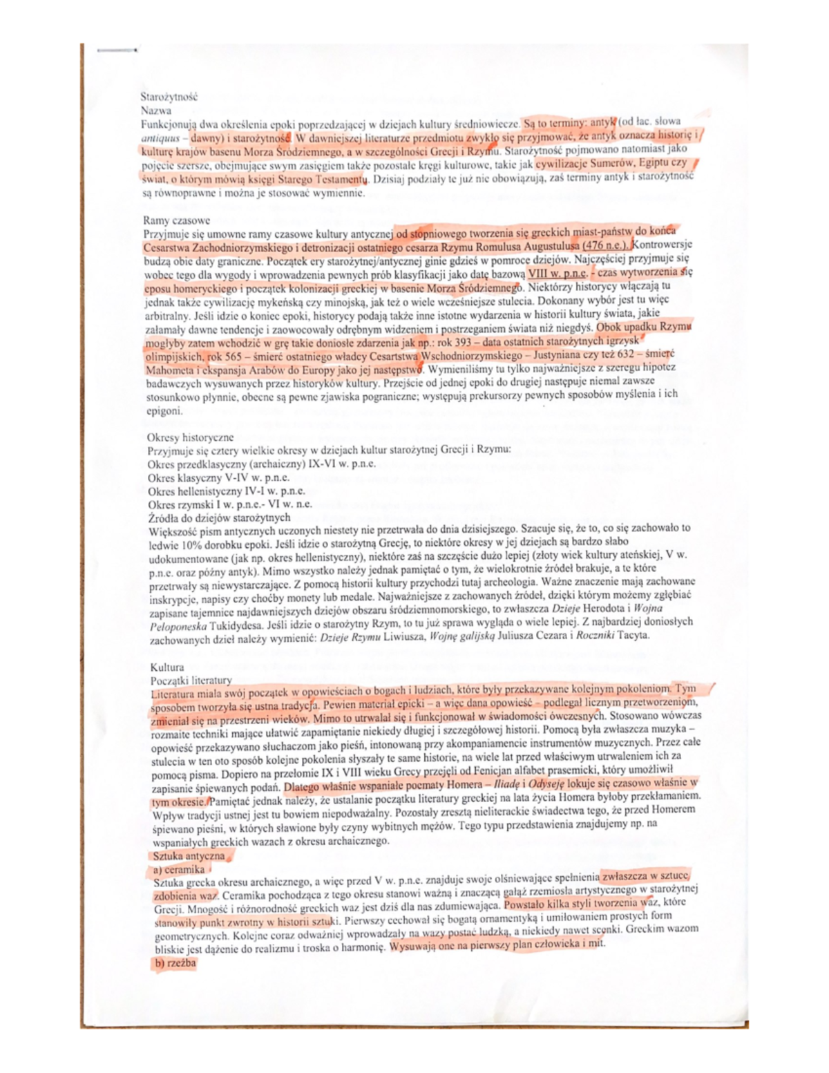 Starożytność - najważniejsze informacje ze starożytności - Język polski