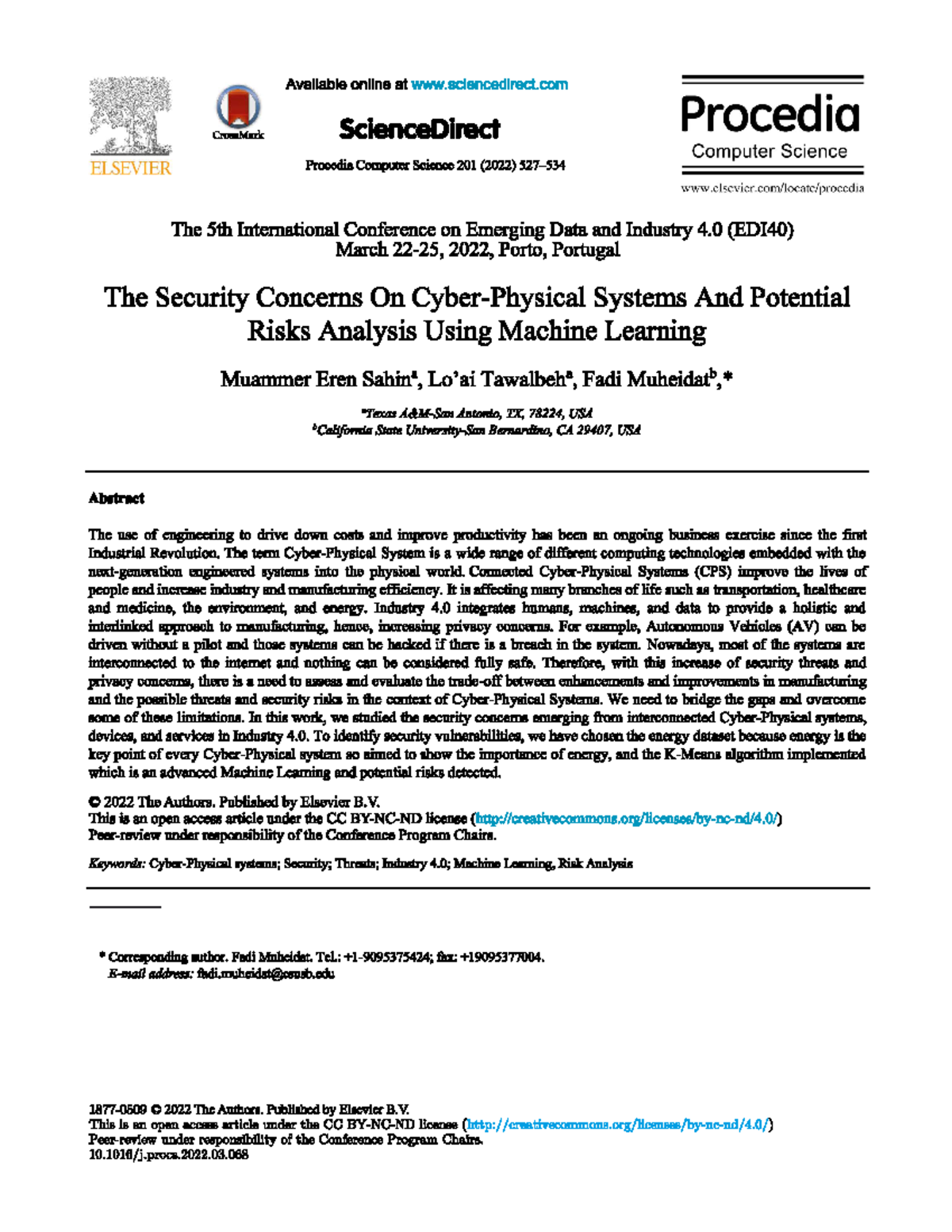 IOT based Cyber Security through Machine Learning - Available online at ...