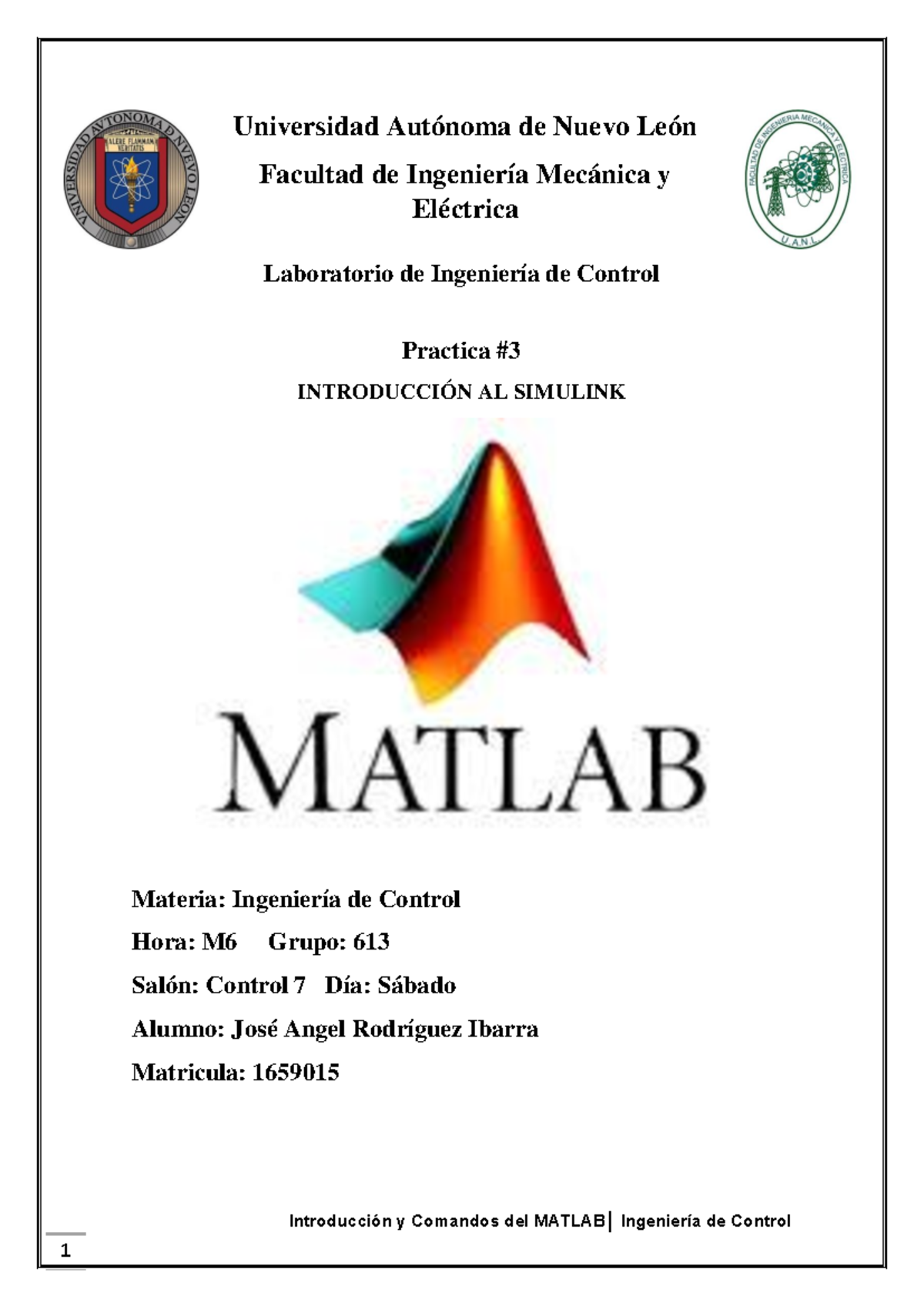 Practica #3: Introducción a MATLAB y Simulink en Ingeniería de Control ...