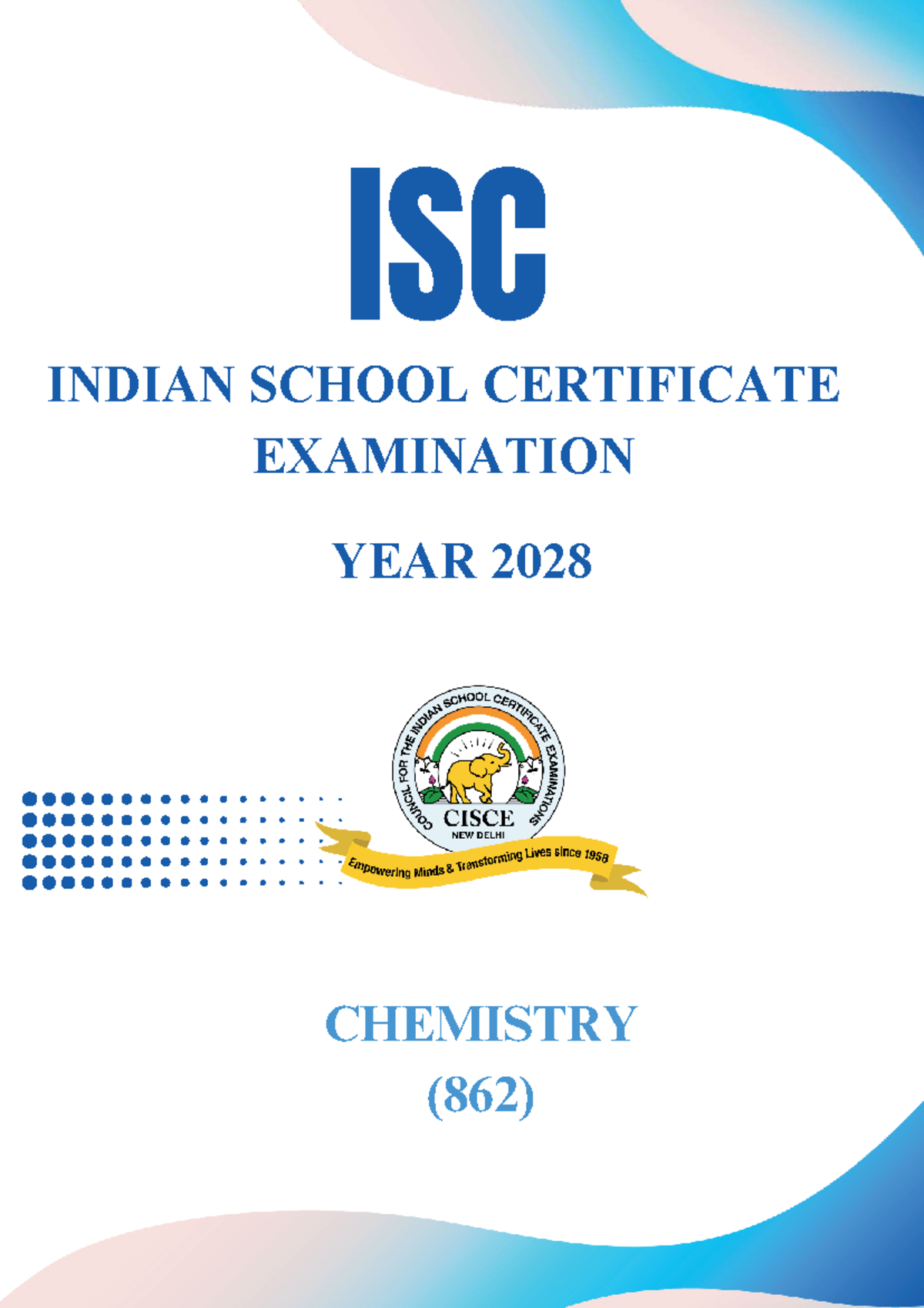 ISC Chemistry Syllabus for Year 2028 (862) - Class XI Overview - Studocu