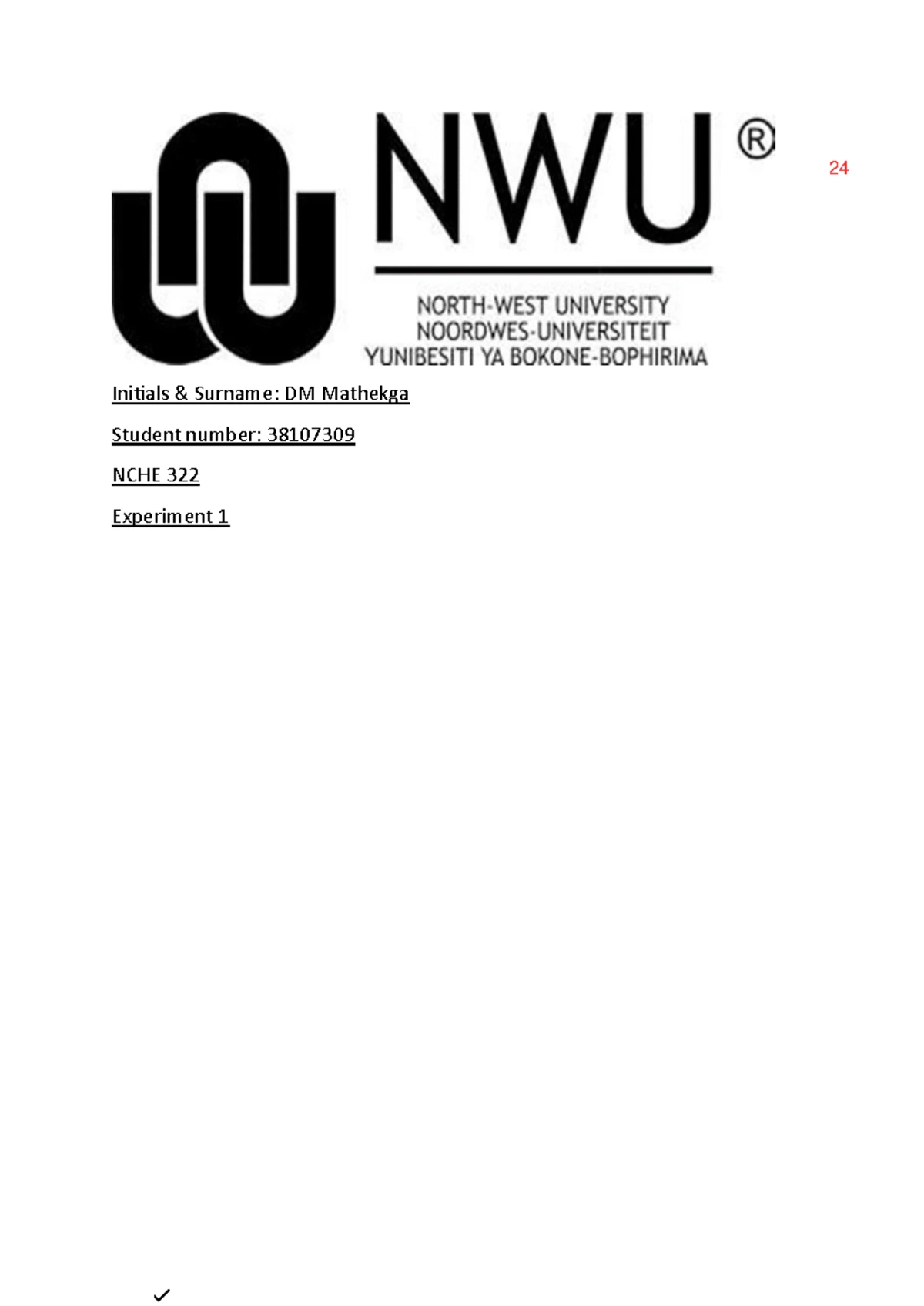 Practical Report 4 Template for MKBS 316/317: Bacterial DNA Analysis ...