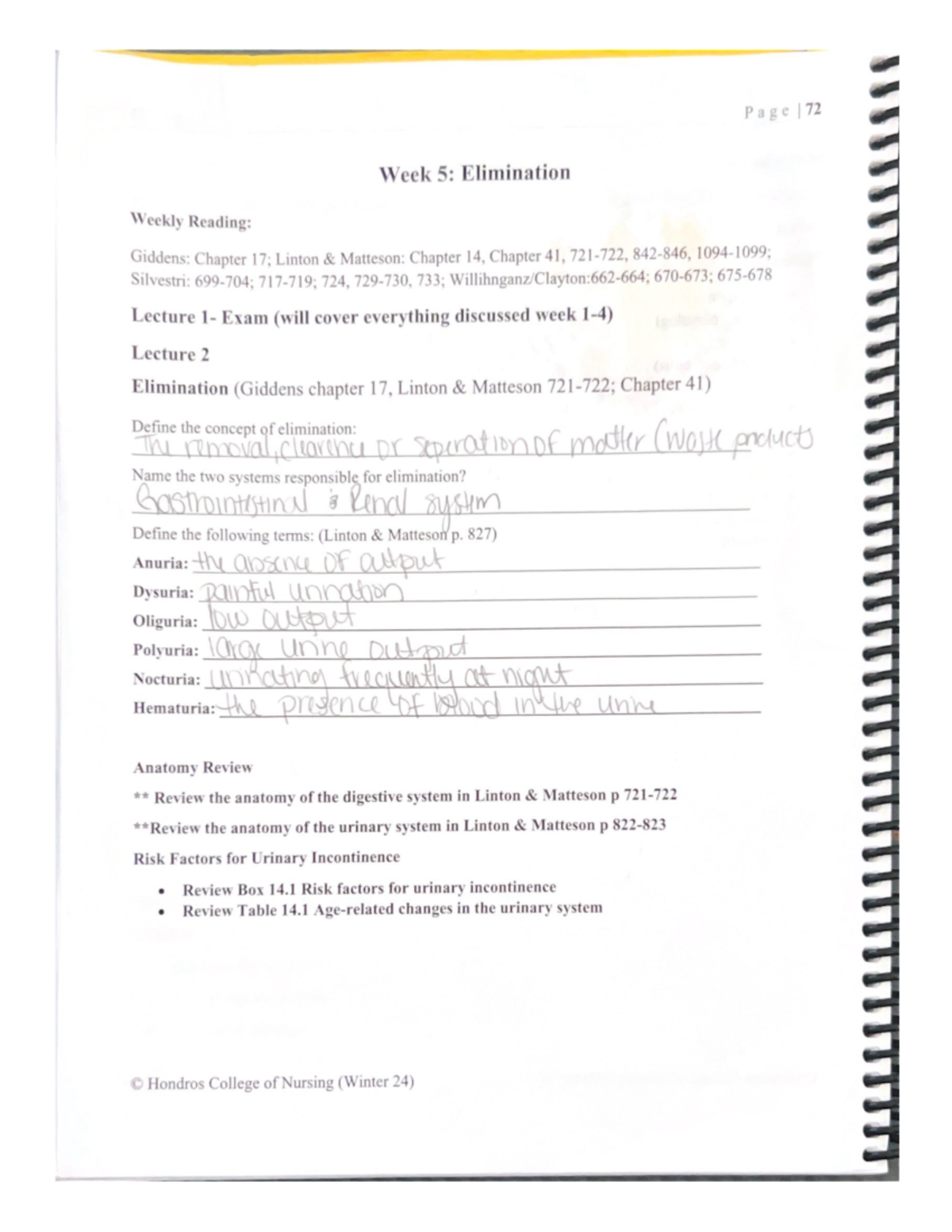 Nur 176 Week 5 - Assignment Overview and Guidelines - Studocu