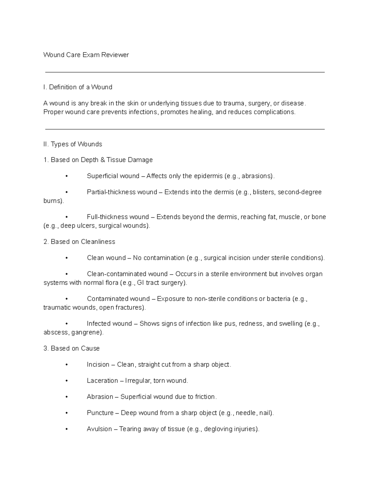Wound-CARE: Comprehensive Wound Care Exam Reviewer Guide - Studocu