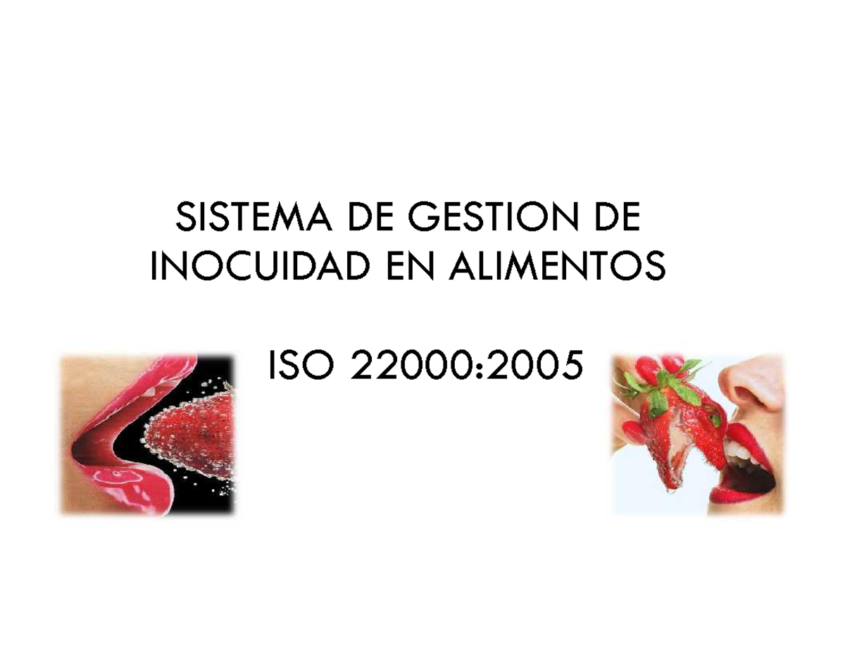 ISO 22000: Descripción y Antecedentes del Sistema de Inocuidad ...