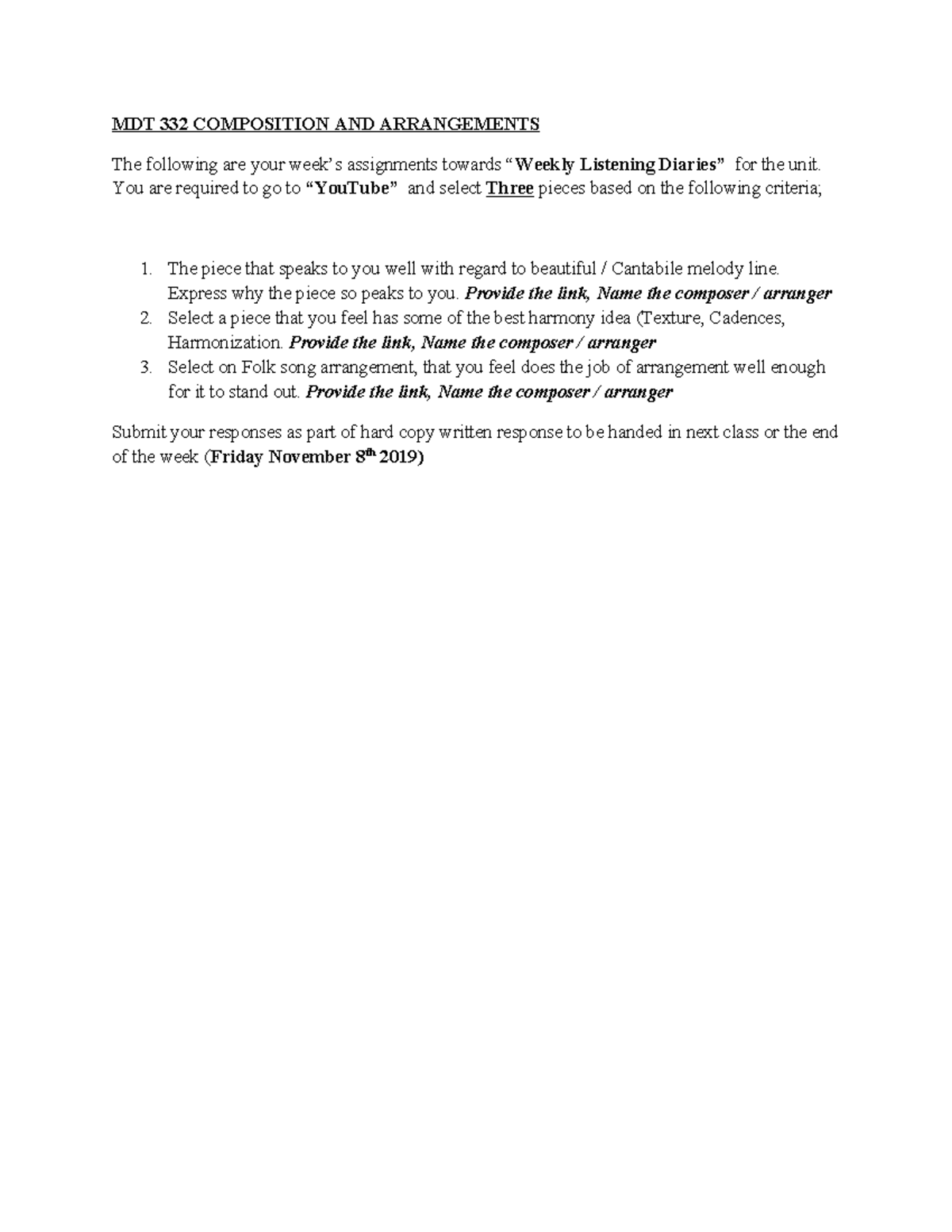 4. MDT 332 Composition AND Arrangements - MDT 332 COMPOSITION AND ...
