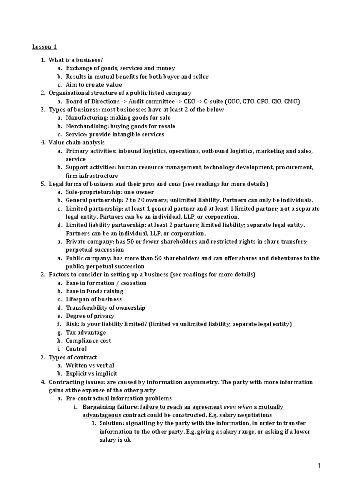Accounting 101: Key Concepts from Lesson 1 and 2 Overview - Studocu