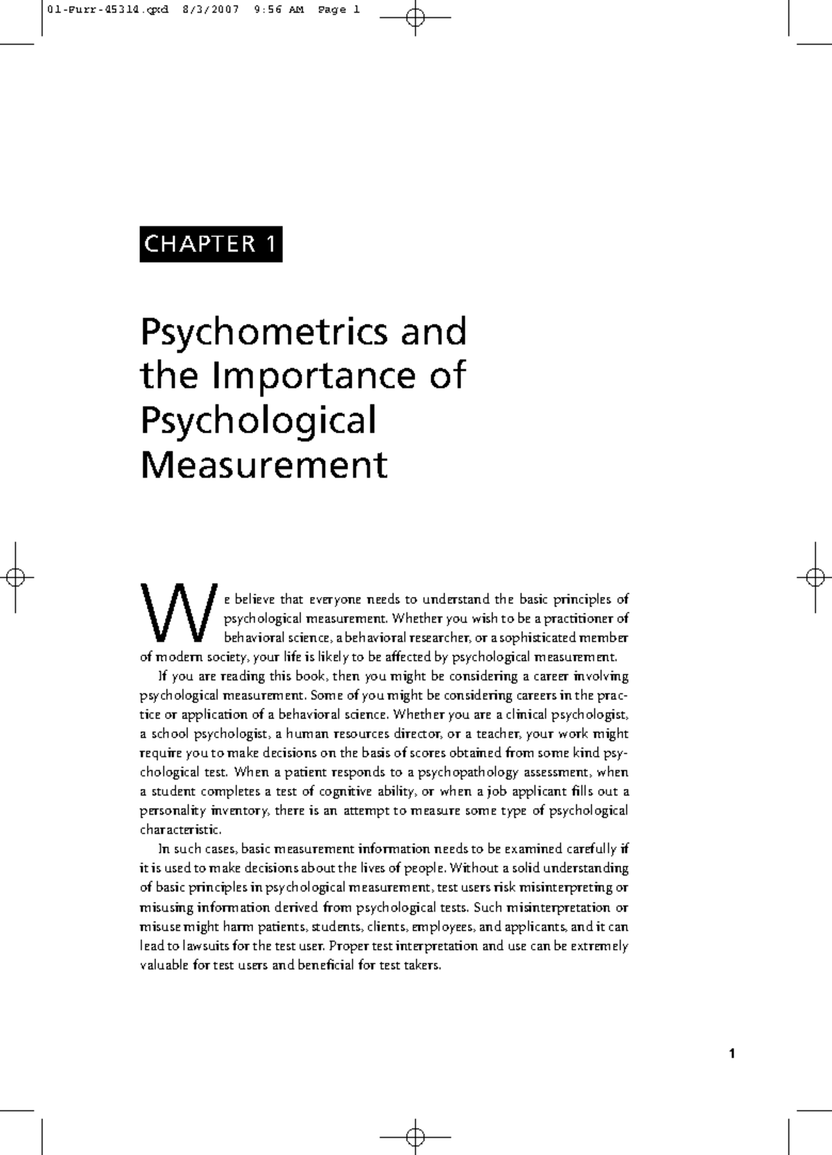 Psychometrics: Understanding Psychological Measurement Principles - Studocu