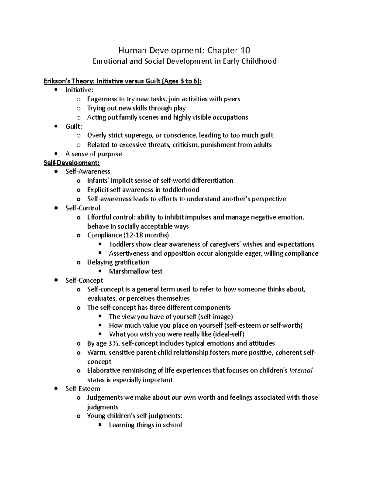 Chapter 10: Emotional & Social Development in Early Childhood - Studocu