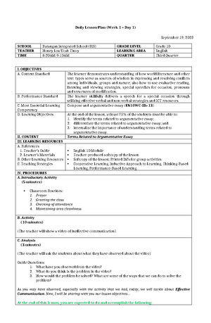 Q3 W2 D1 - Reading & Writing DLP - Daily Lesson Plan (Week 2 – Day 1 ...