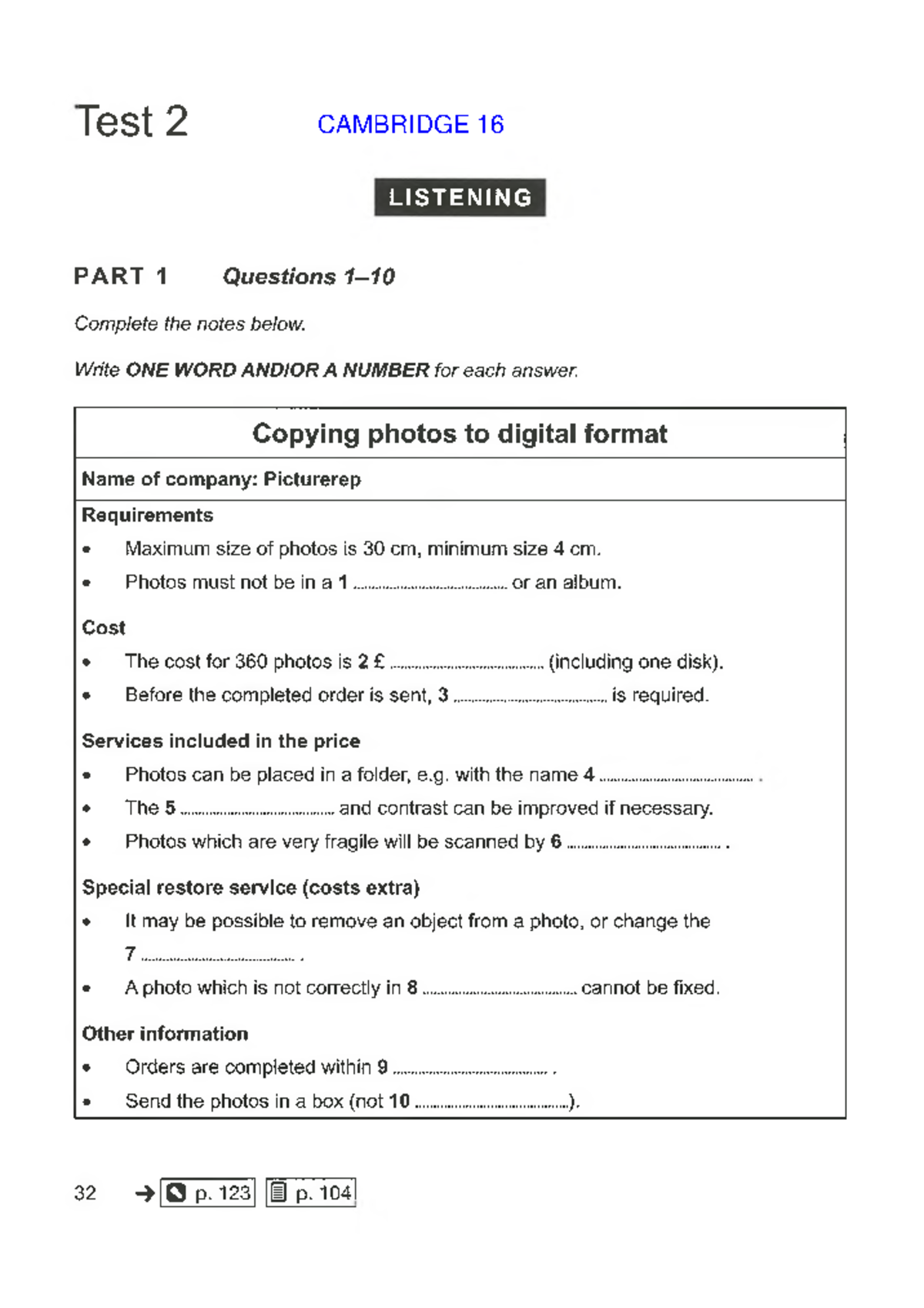 Cam 16-34-56 Test 2 Listening and Reading Practice Notes - Studocu