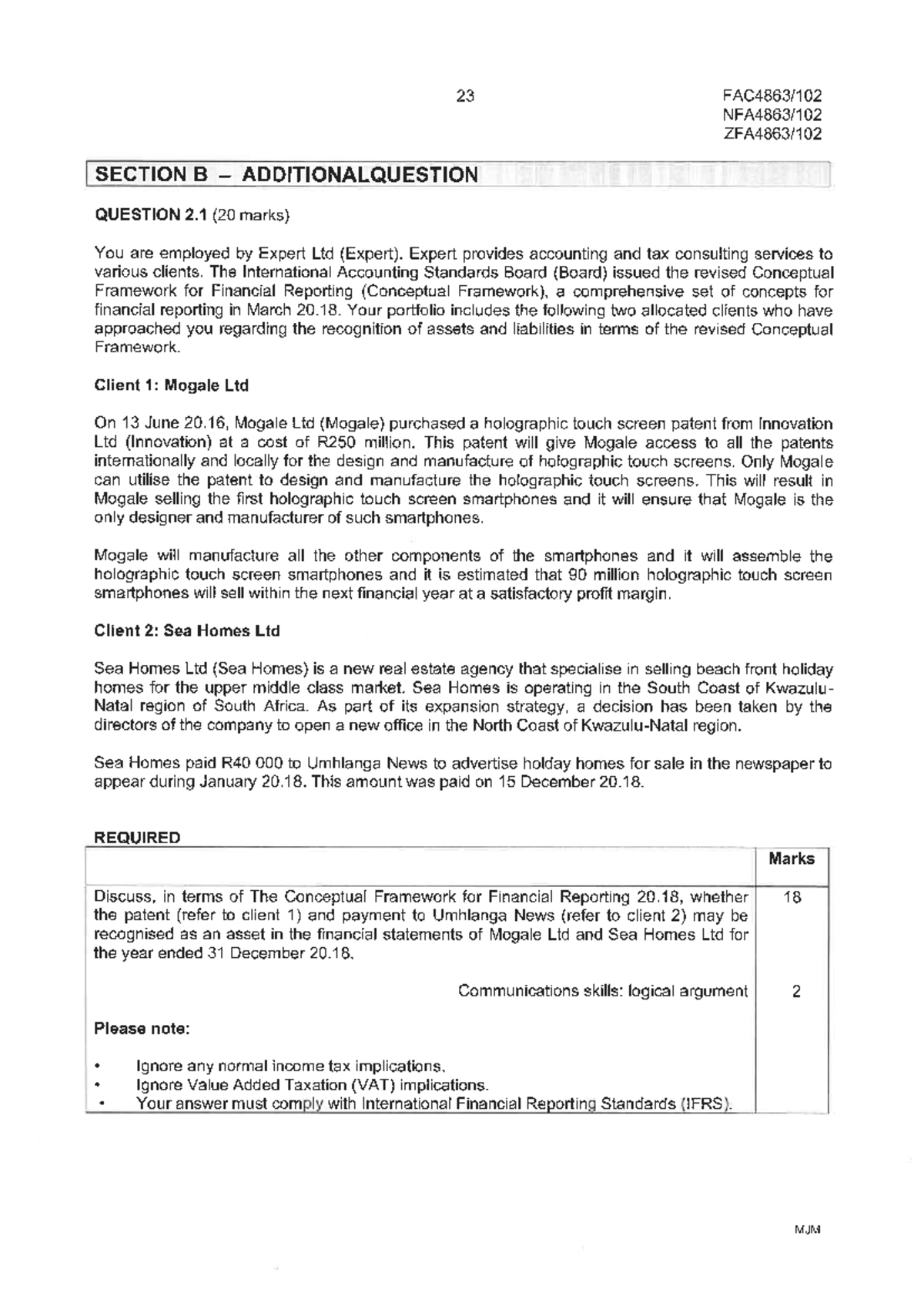 MJM 23: Mogale Ltd & Sea Homes Ltd - Conceptual Framework Analysis ...