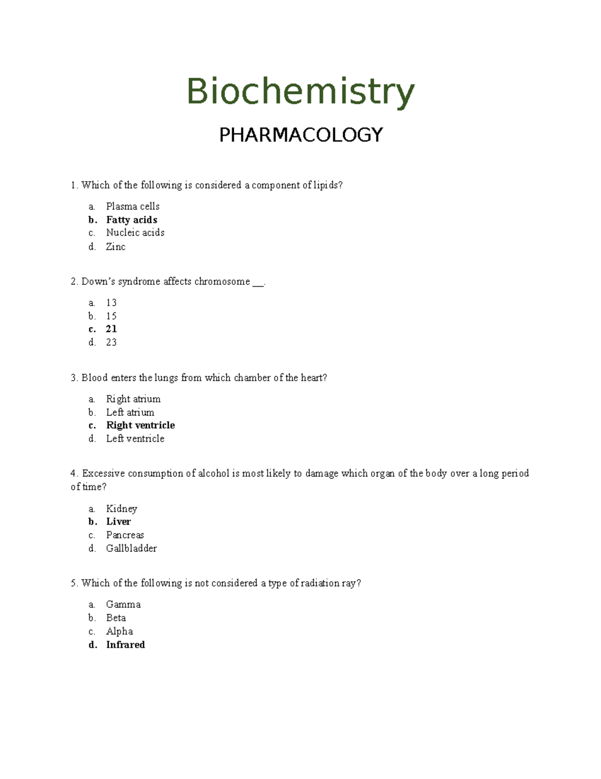 Pharmacology 2 - Midterm Test Questions Review and Answers - Studocu