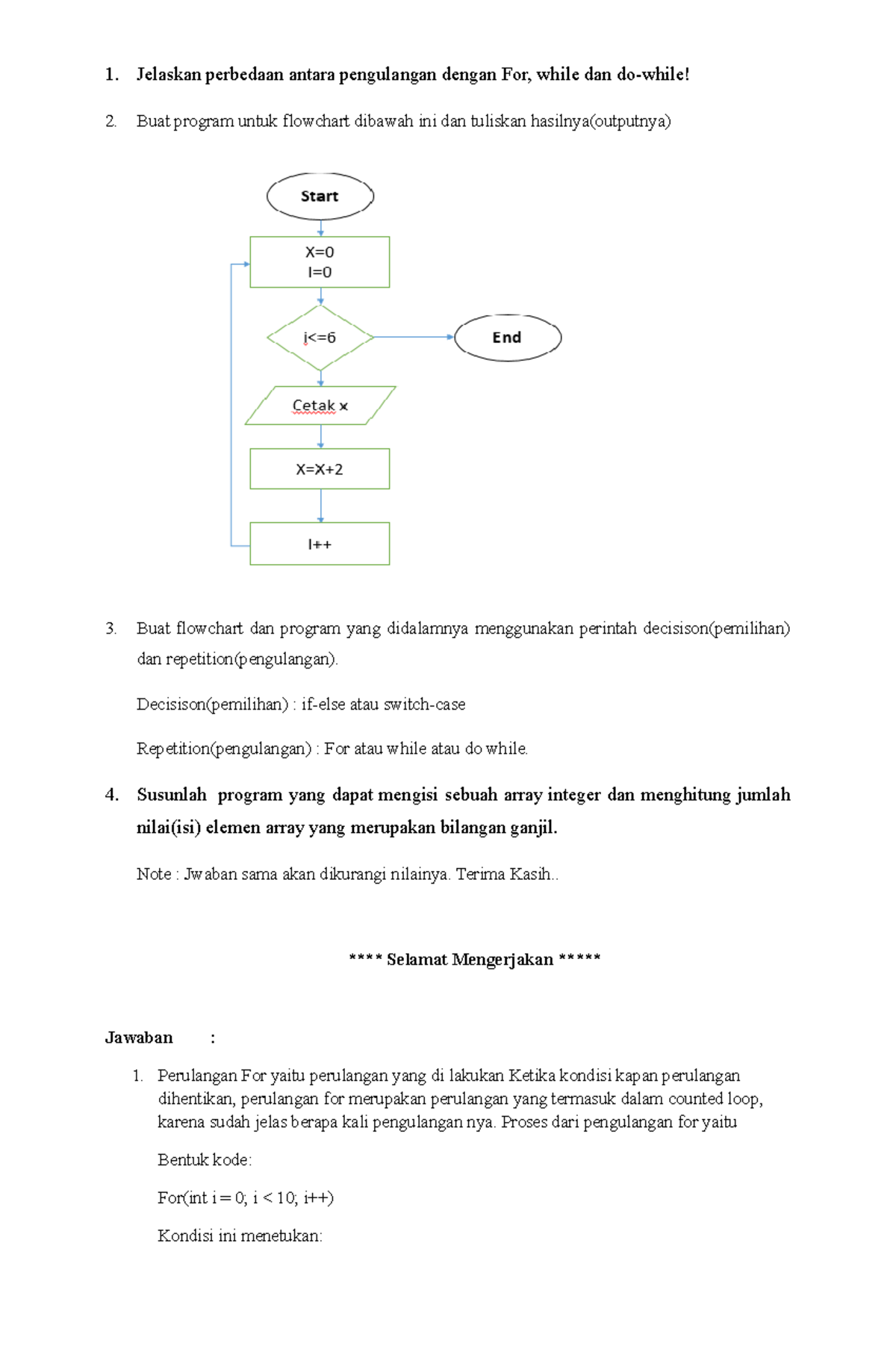 Tugas Algoritma IF-ELSE: Pengulangan dan Pemilihan dalam C++ - Studocu