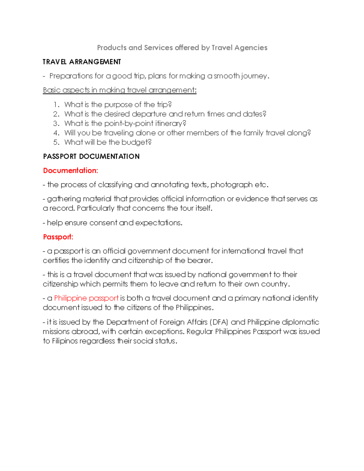 Travel Agencies: Comprehensive Overview of Services & Offerings - Studocu
