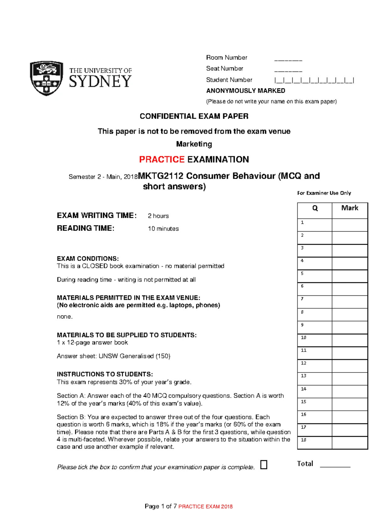 MKTG2112 Final Exam Cheatsheet: Consumer Behavior Insights - Studocu