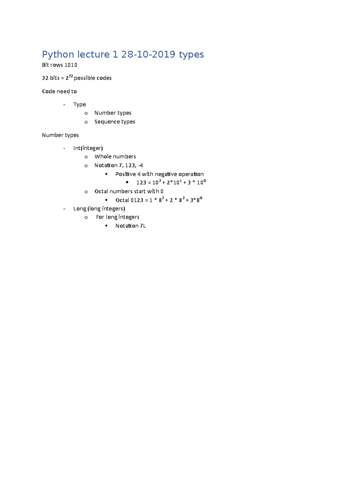 Python Lectures: Summary and Notes (Course Code: PY101) - Studeersnel