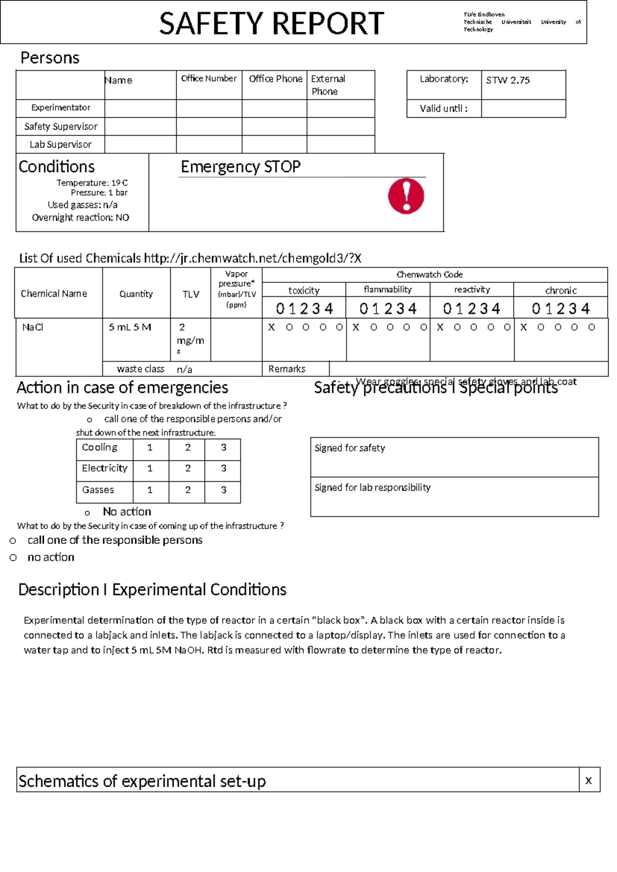 Safety Report: Lab Experiment Protocols and Emergency Procedures ...
