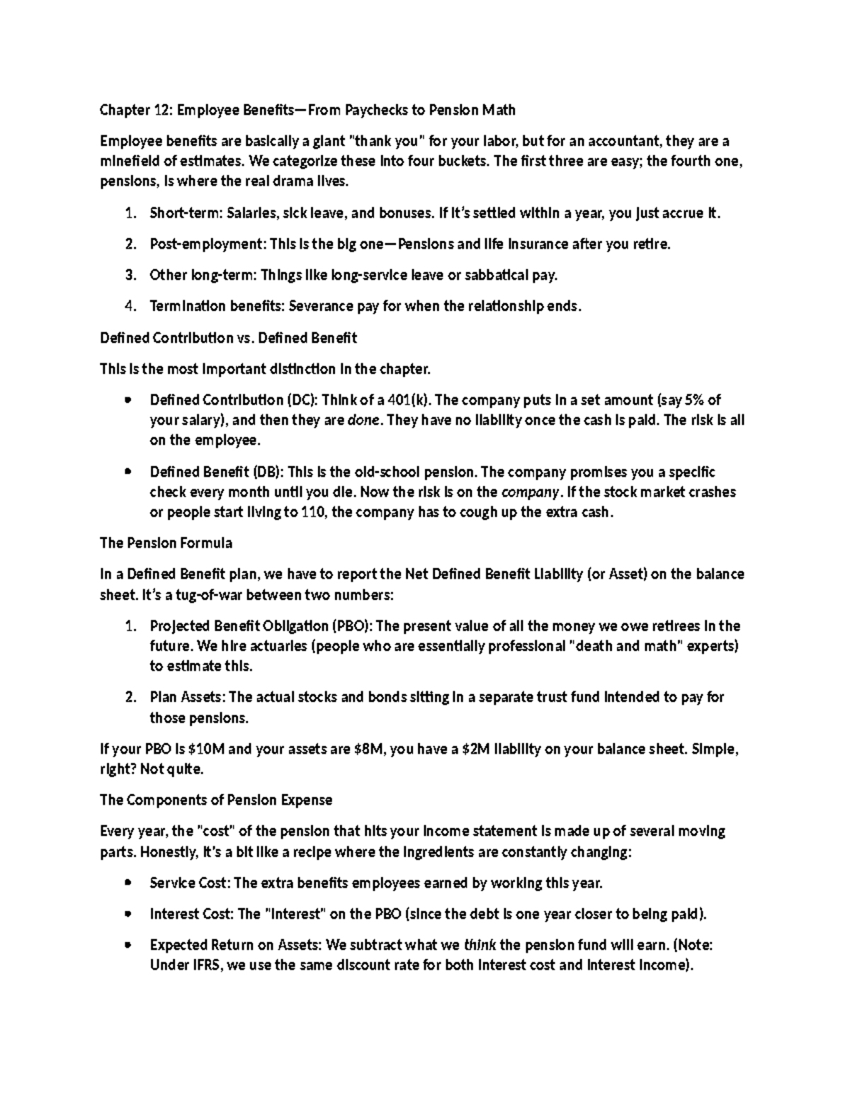 Chapter 12: Employee Paychecks & Pension Math (ACCT 101) - Studocu
