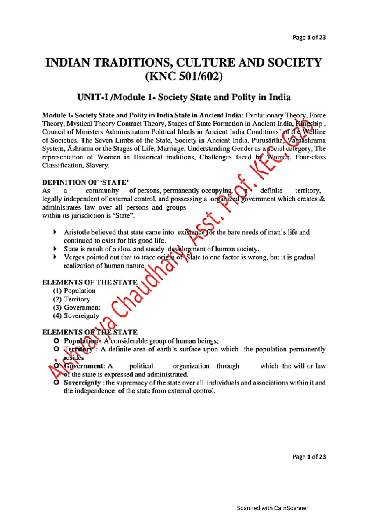 KNC-502 Unit 1 Lecture Notes on ITCS Concepts - Studocu