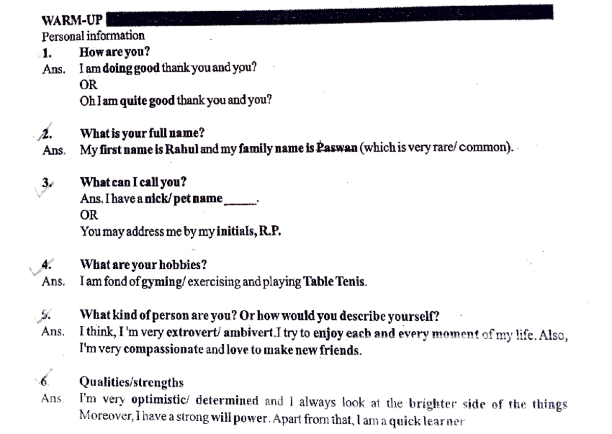 Interview Skills - Personal Background and Family Insights ...