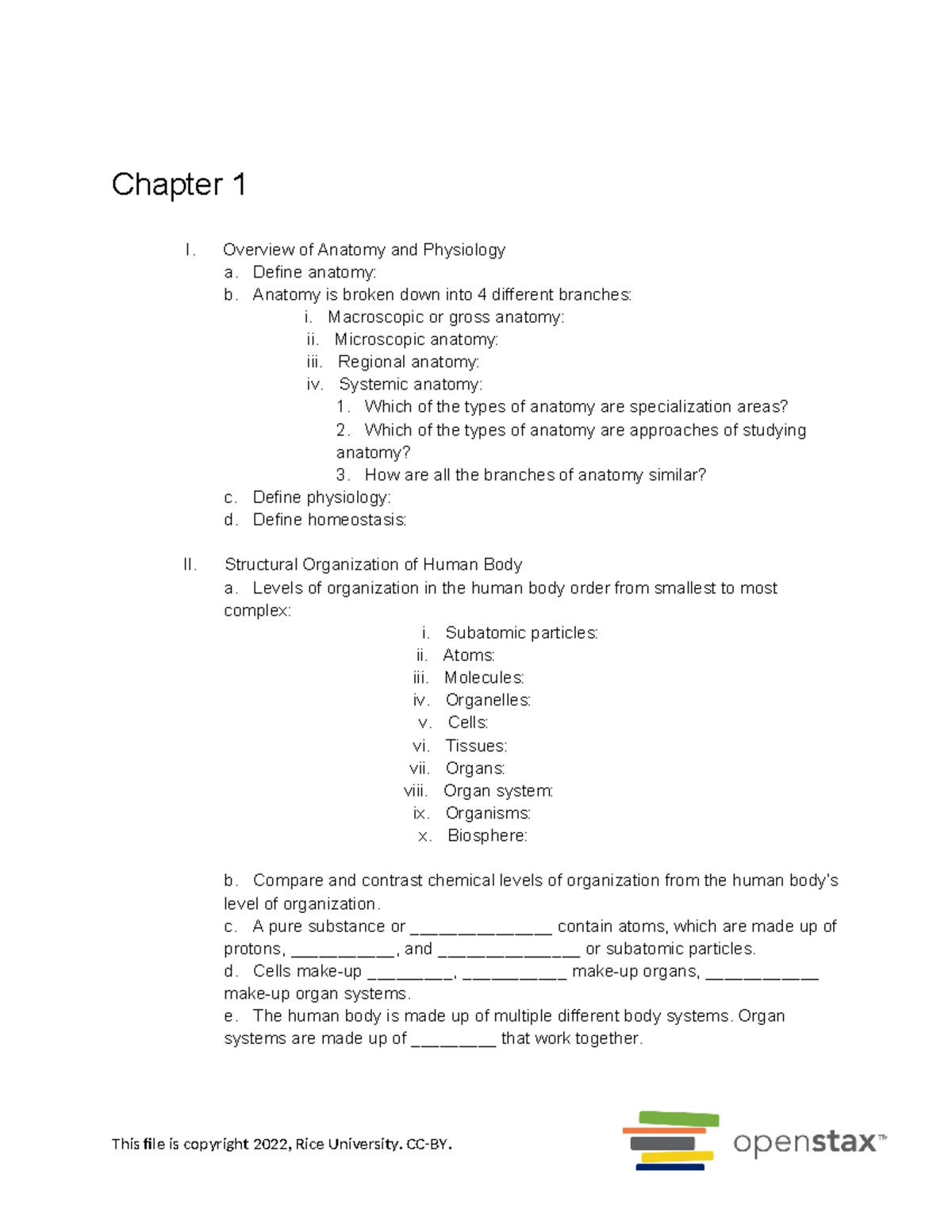 ANP 101: Unit 1 Fill-In Notes on Anatomy & Physiology Concepts - Studocu