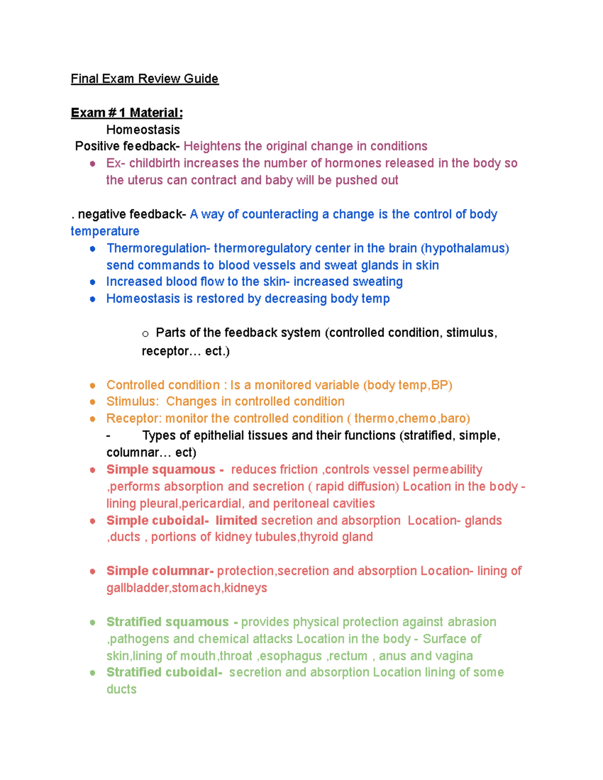 Anatomy 101 Final Exam Study Guide: Key Concepts & Review - Studocu