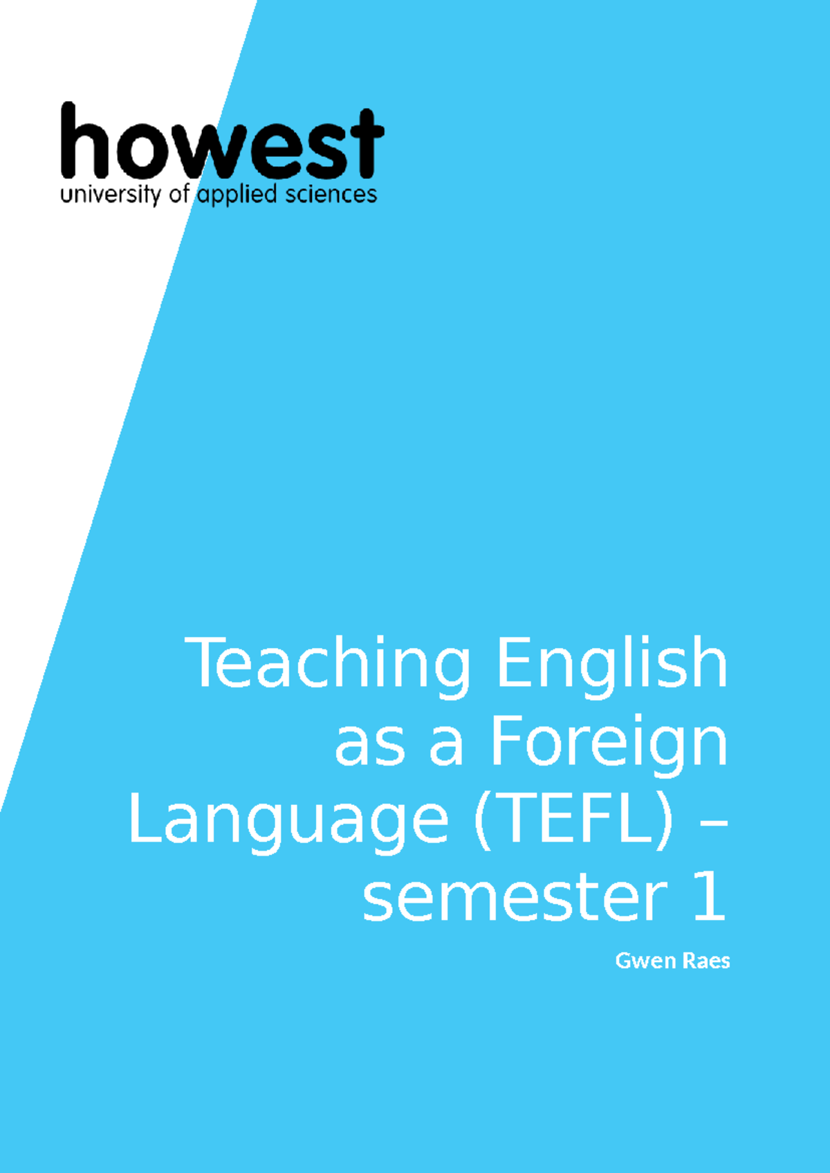 E1 TEFL Coursebook: Lesson 1 - Teacher Roles & Classroom Dynamics - Studocu