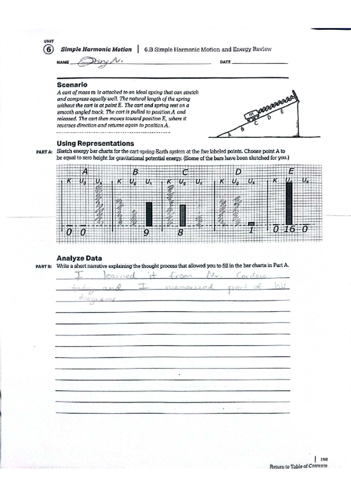 UNIT 6 6.B Simple Harmonic Motion & Energy Worksheet - Studocu